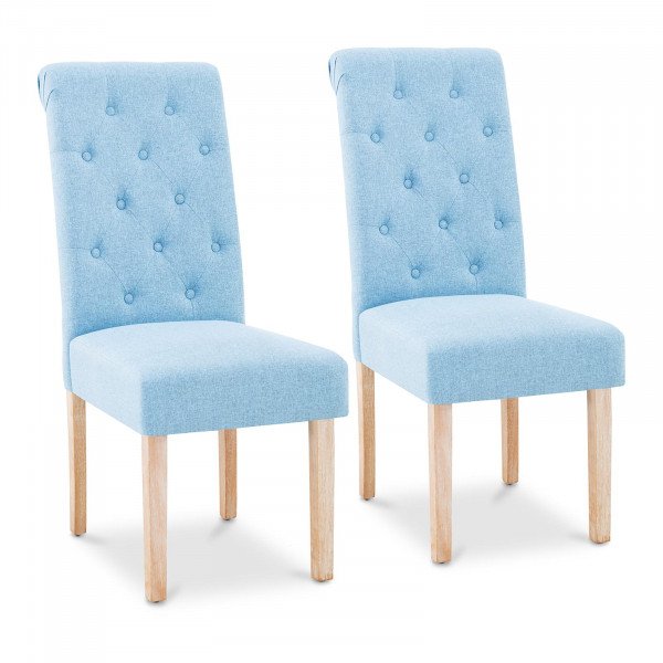 Outlet Krzesło tapicerowane - niebieskie - 2 szt.