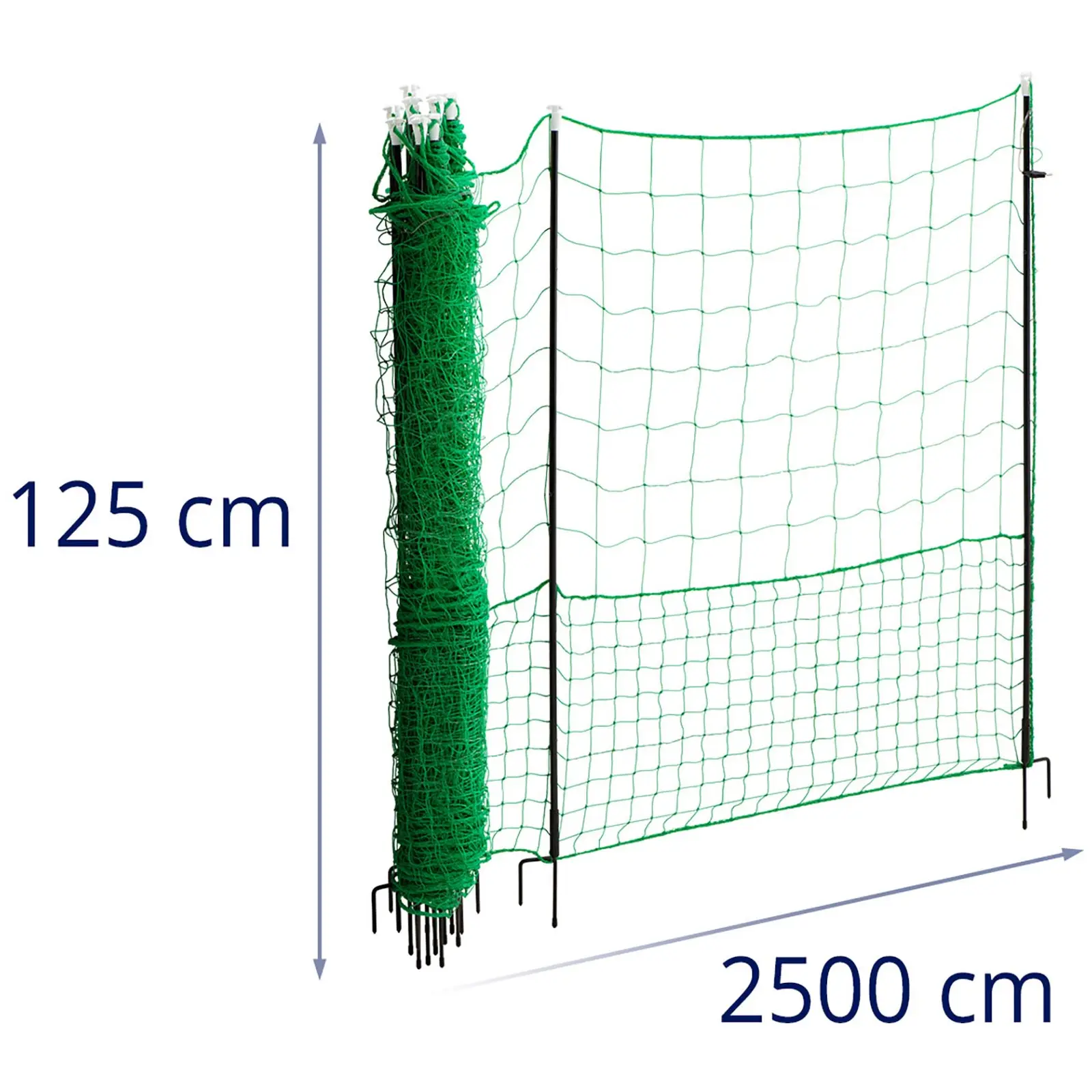 Ogrodzenie dla kur - wysokość 125 cm - długość 25 m - elektryzujące