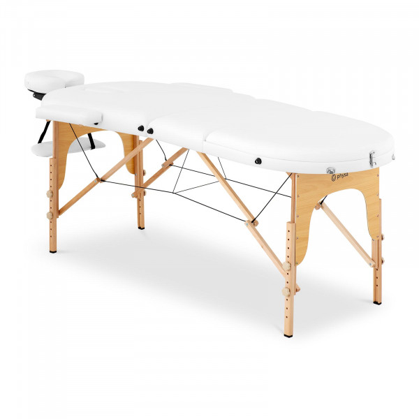 Składany stół do masażu - 185-211 x 70-88 x 63-85 cm - 227 kg - Biały