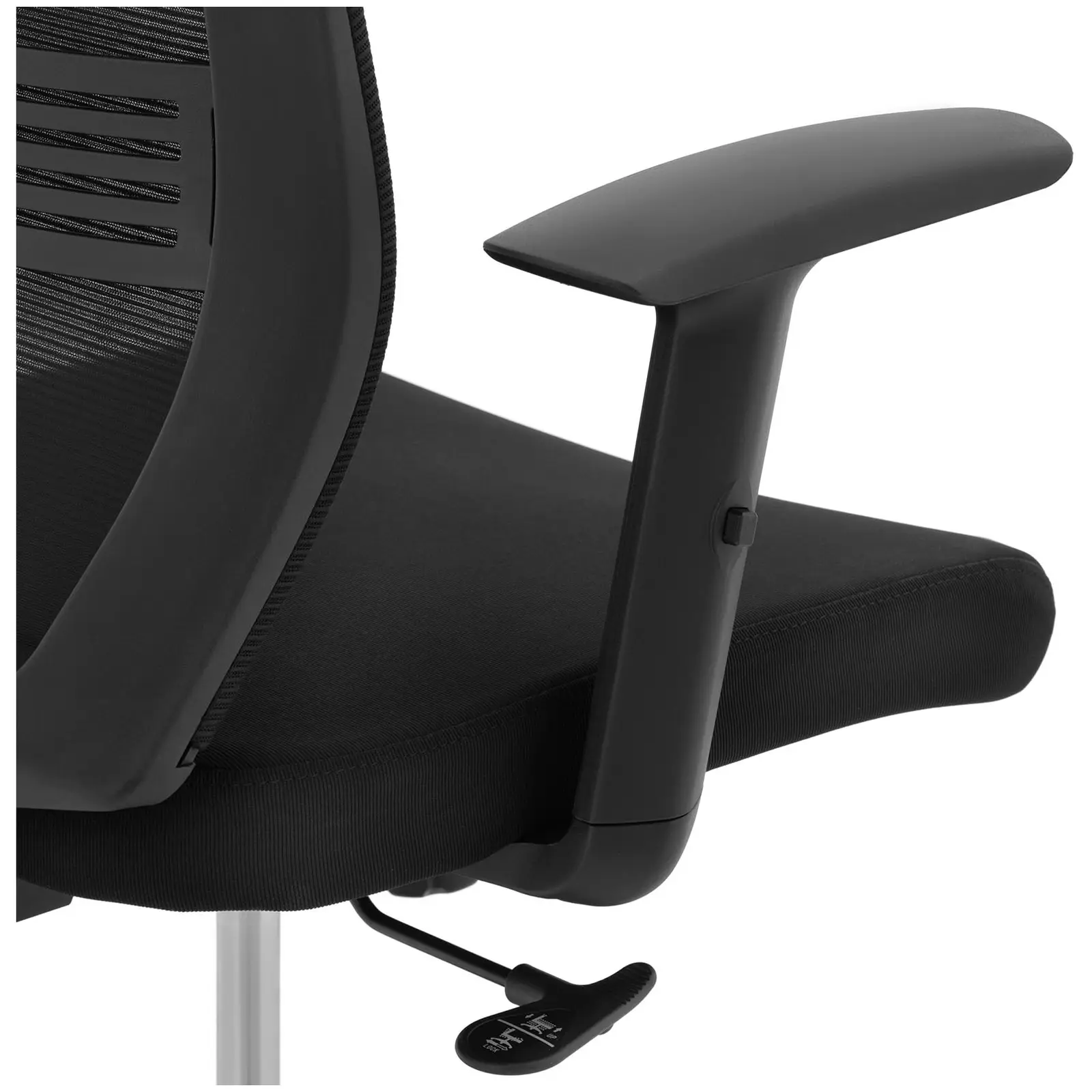 Fotel biurowy - oparcie z siatki - zagłówek - siedzisko 50 x 61 cm - do 150 kg - czarny