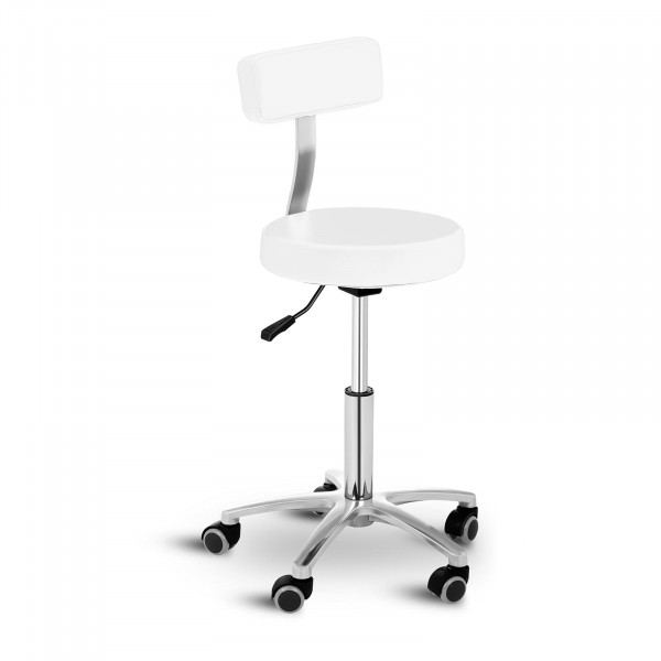 Krzesło kosmetyczne - 445 - 580 mm - 150 kg - Biały