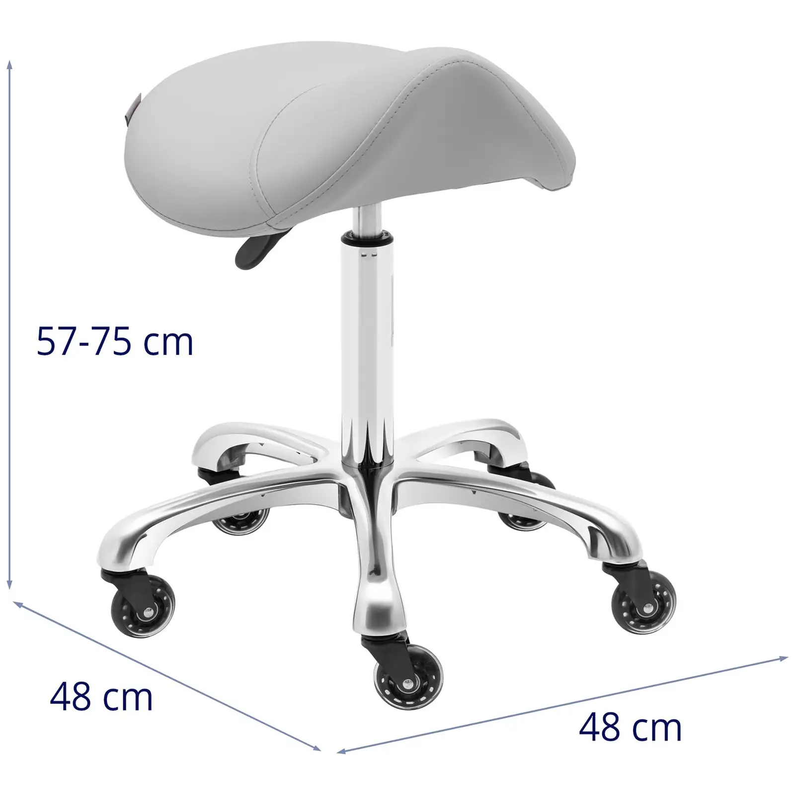Krzesło siodłowe - 570-750 mm - 150 kg - jasnoszare