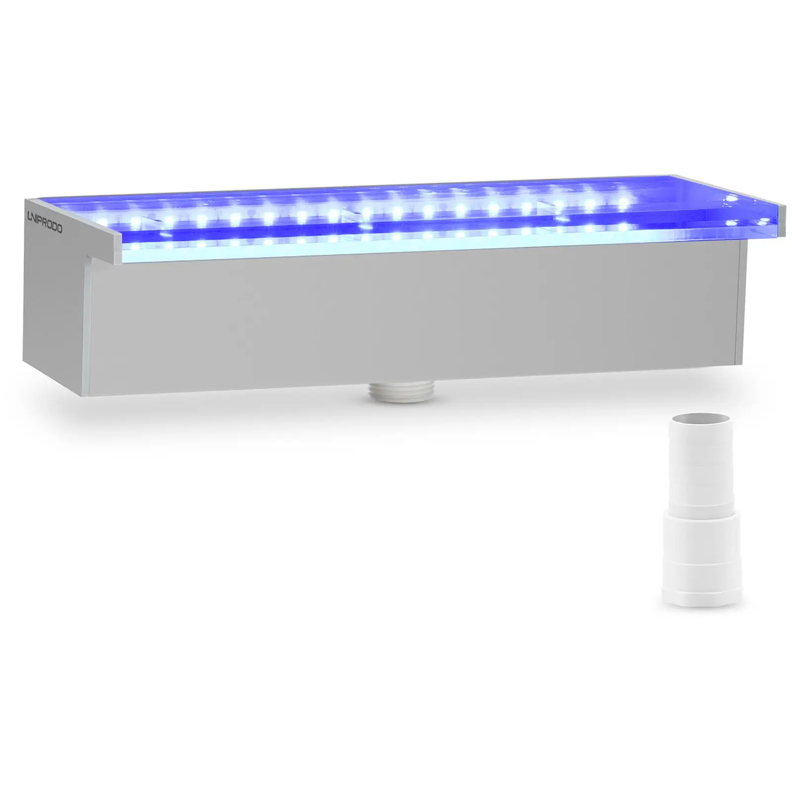 Wylewka wodospadowa - 30 cm - oświetlenie LED - niebieski/biały - do głębokiej wody