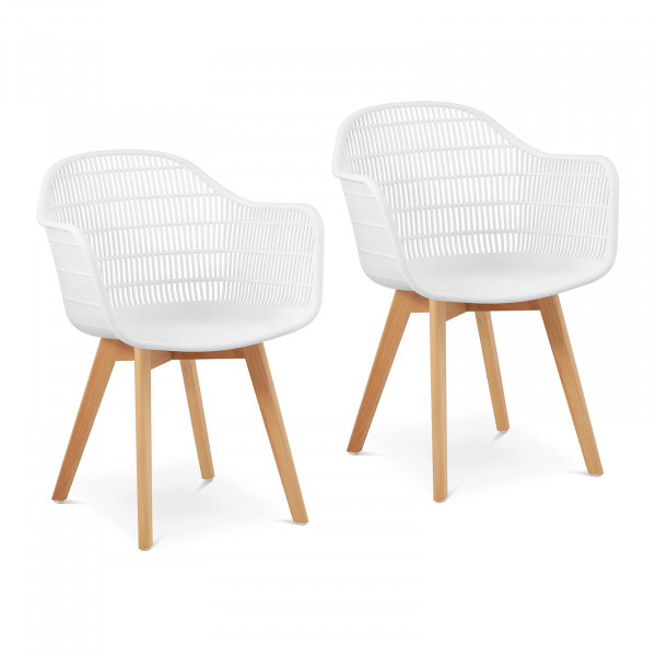 Outlet Krzesła - 2 szt. - do 150 kg - siedziska 490 x 450 x 450 mm - białe