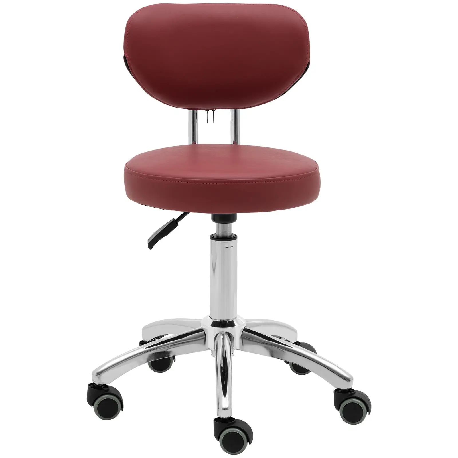 Krzesło kosmetyczne - 46 - 60 cm - 150 kg - bordowe