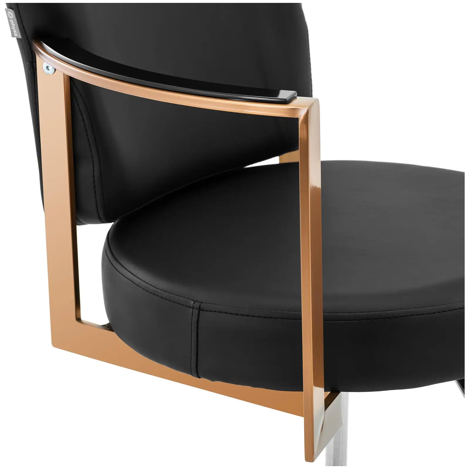 Fotel fryzjerski z podnóżkiem - 900 - 1050 mm - 200 kg - różowe złoto, czarny