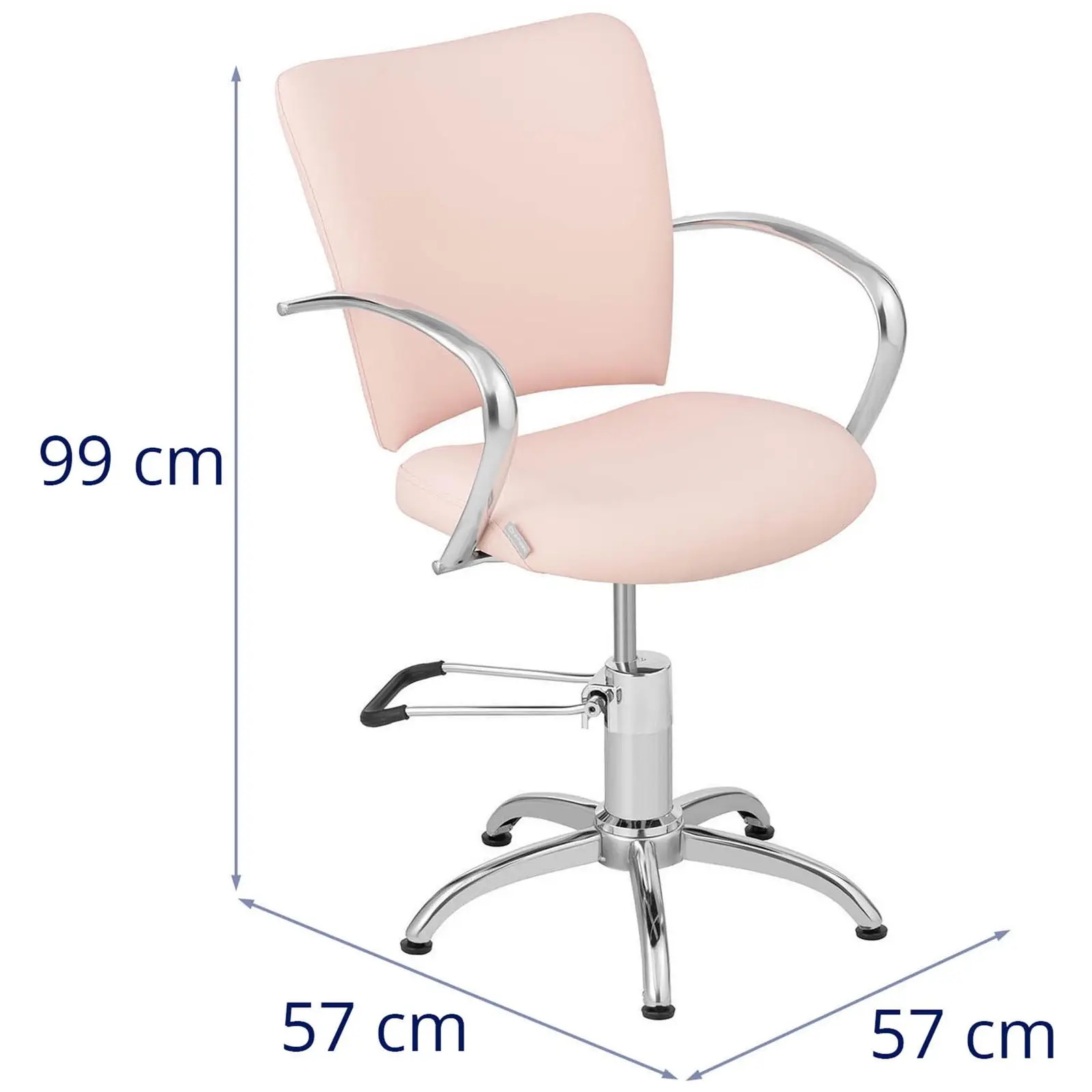 Fotel fryzjerski - 870-960 mm - 125 kg - Różowy