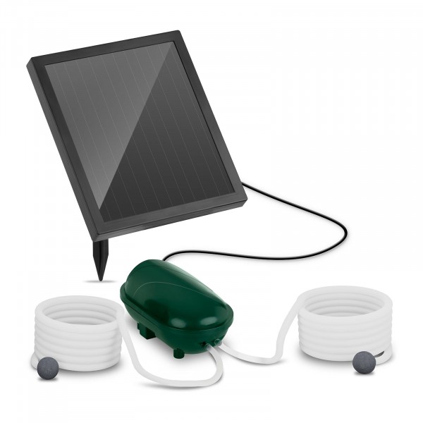 Pompa solarna do oczka wodnego - 200 l/h - 2 kamienie napowietrzające - bateria