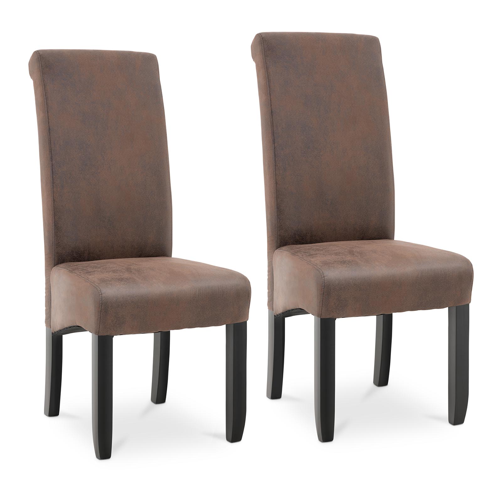 Krzesło tapicerowane - brązowe - 2 szt.