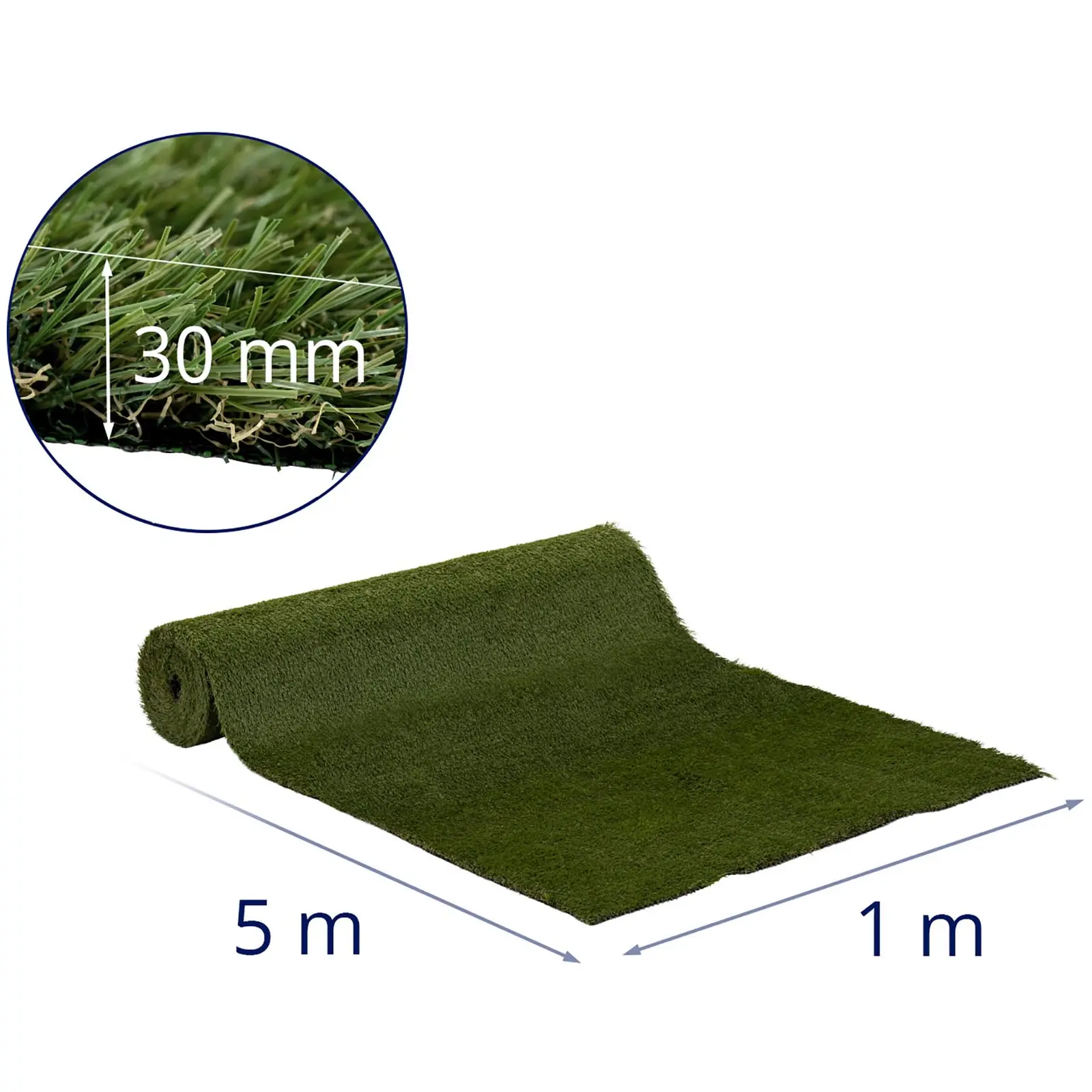 Sztuczna trawa - 504 x 100 cm - wysokość: 30 mm - szybkość ściegu: 20/10 cm - odporność na promieniowanie UV