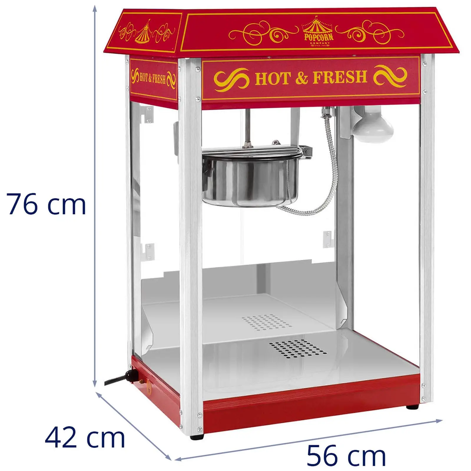 Maszyna do popcornu - czerwona - amerykański design