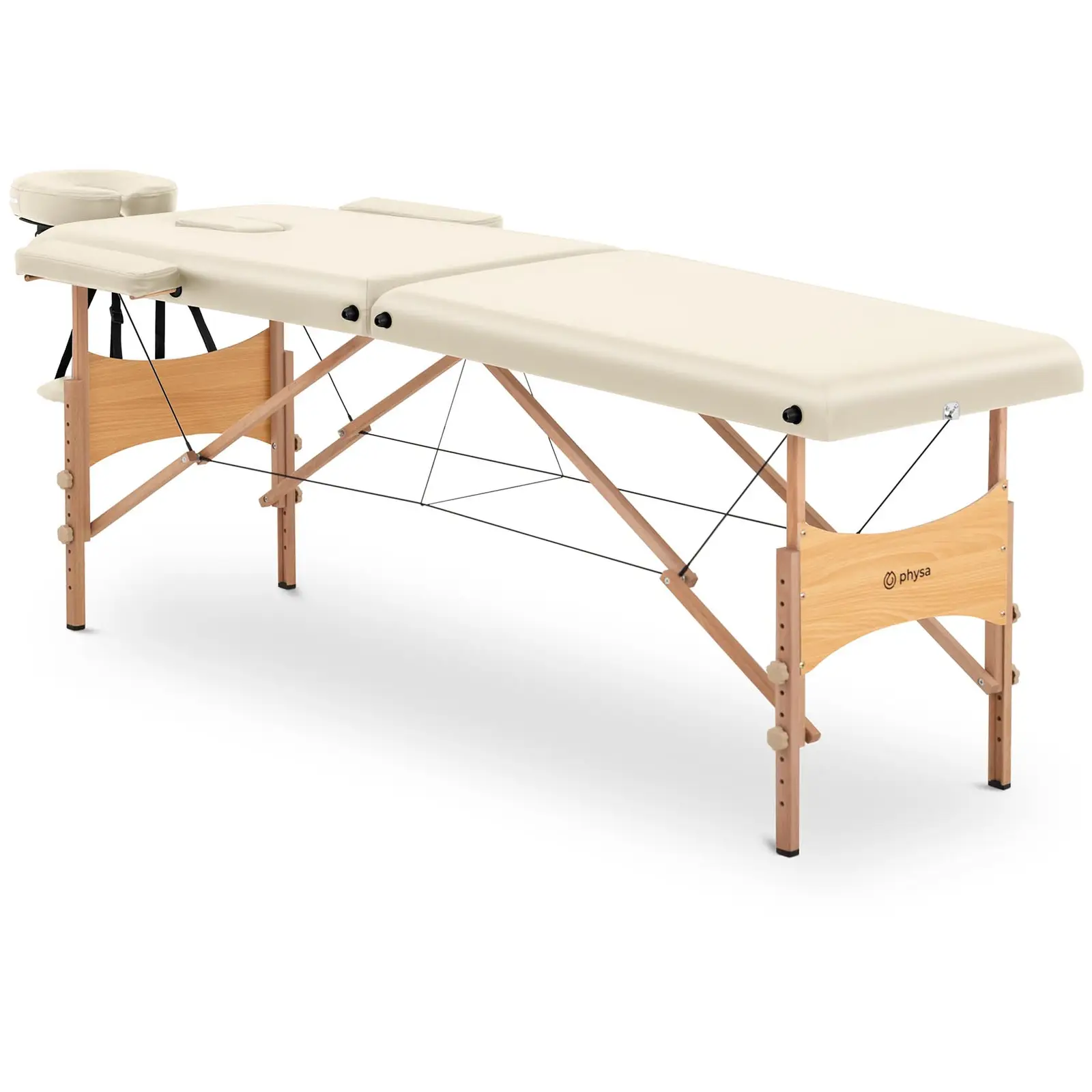 Składany stół do masażu - 185 x 60 x 63-86 cm - 227 kg - Beżowy