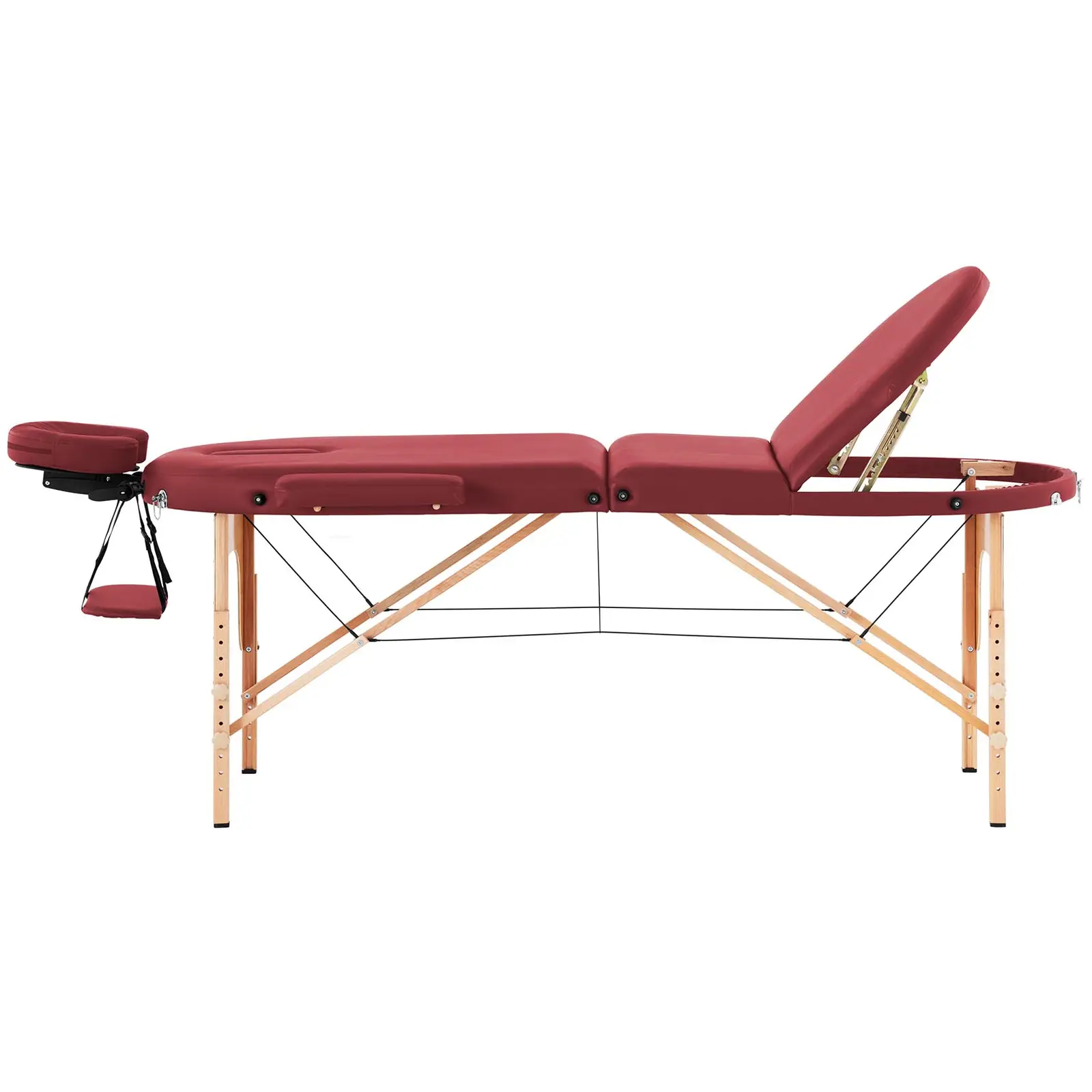 Składany stół do masażu - 185-211 x 70-88 x 63-85  cm - 227 kg - Czerwony