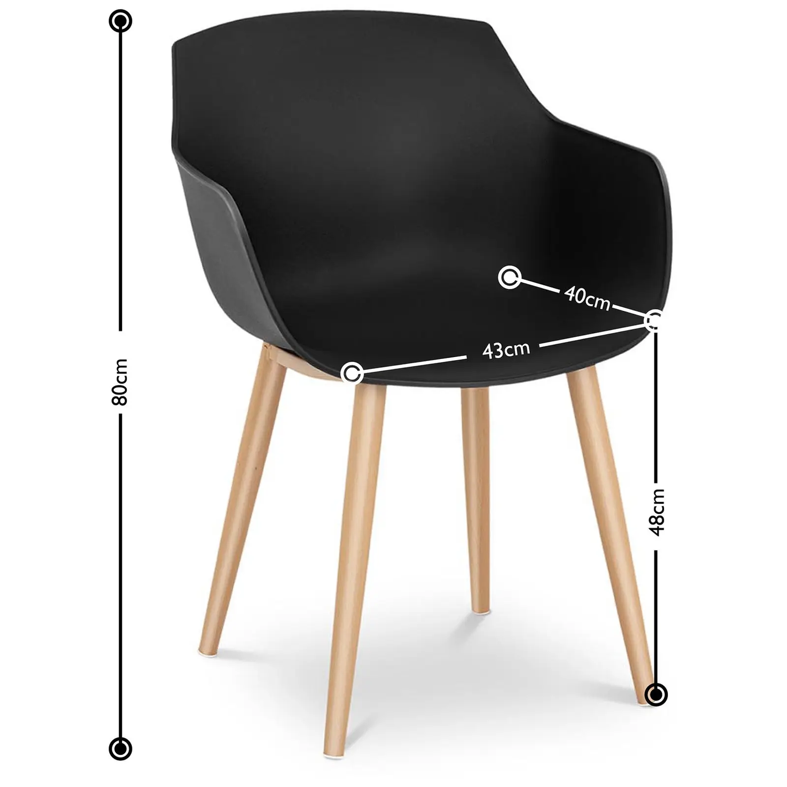 Krzesło - czarne - 2 szt.