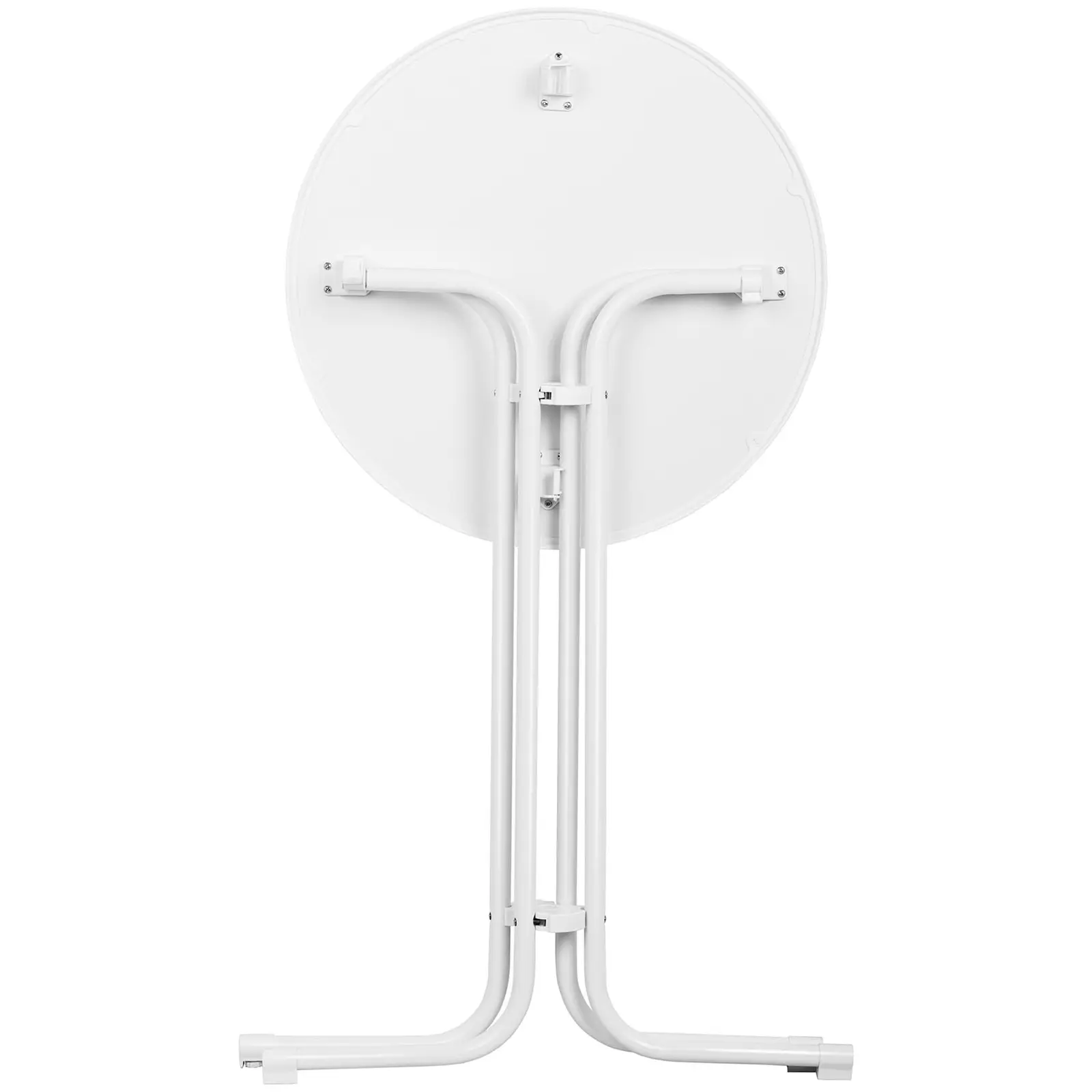 Stolik barowy - biały - składany - Ø80 cm - 110 cm