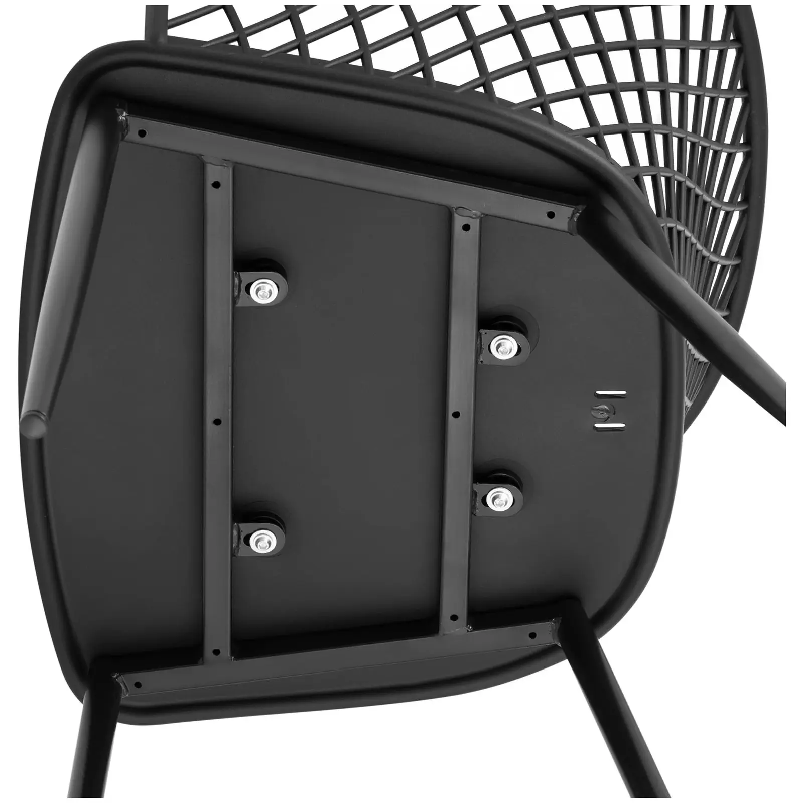 Krzesła - 2 szt. - Royal Catering - do 150 kg - oparcia ażurowe - czarne