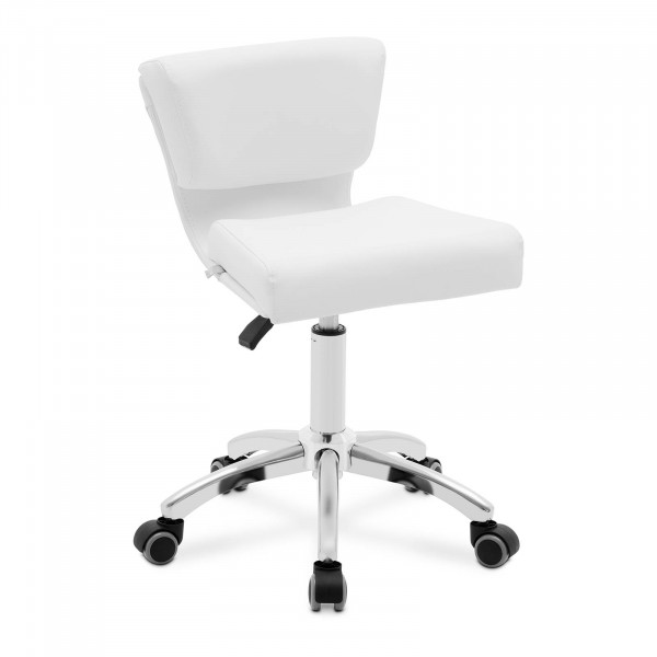 Krzesło kosmetyczne - 47 - 61 cm - 150 kg - białe
