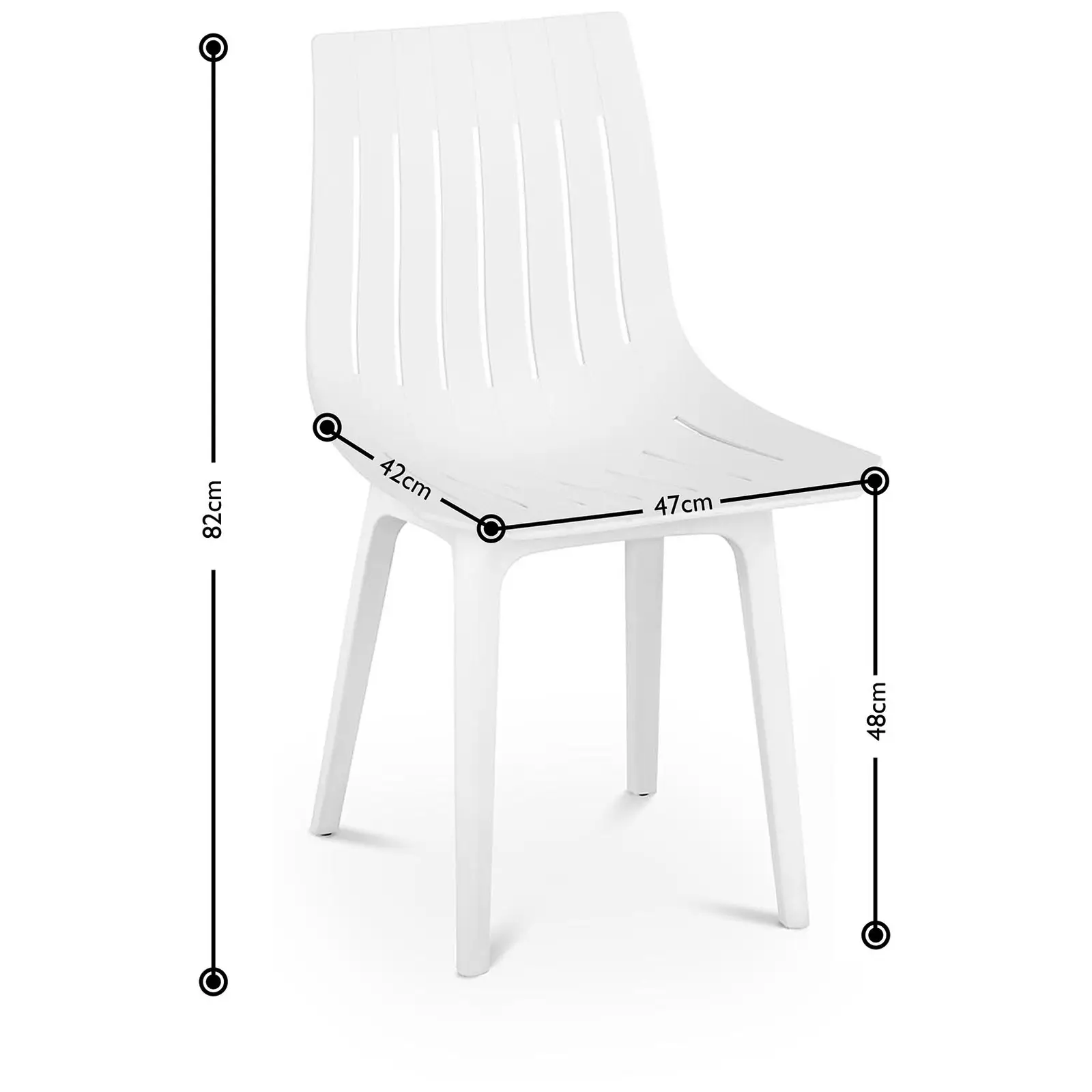 Krzesło - białe - do 150 kg - 2 szt.