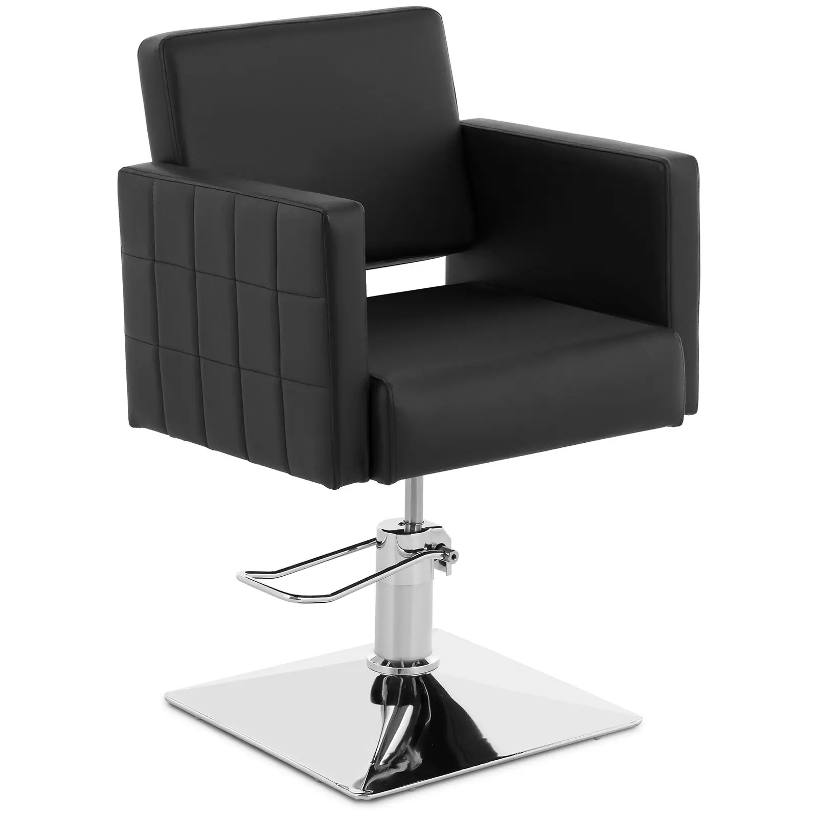 Fotel fryzjerski z podnóżkiem - 450 x 550 mm - 150 kg - Czarny