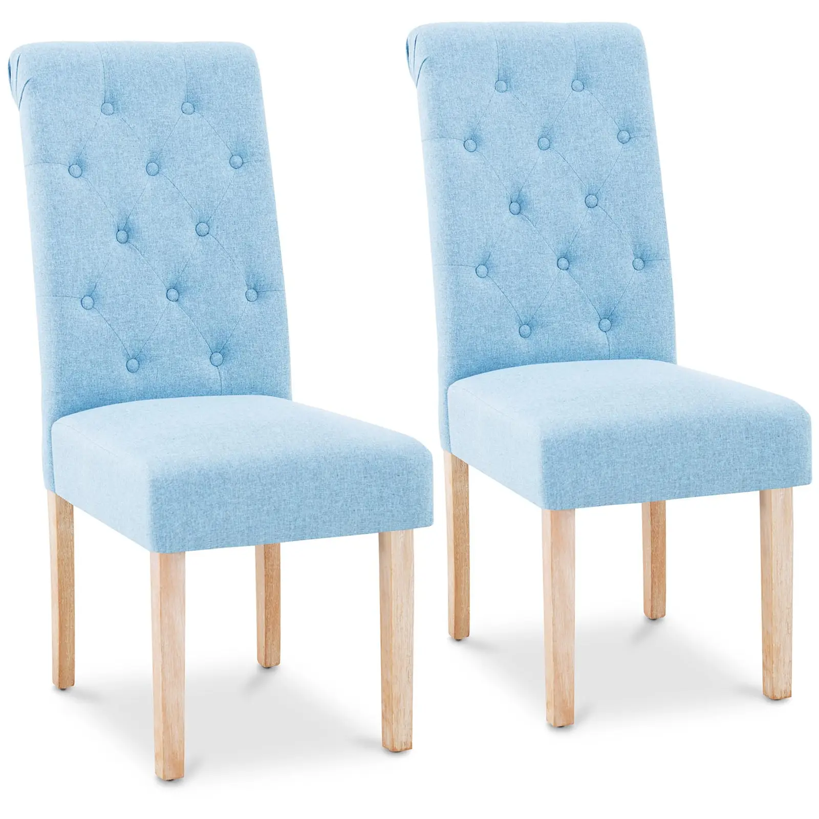 Outlet Krzesło tapicerowane - niebieskie - 2 szt.