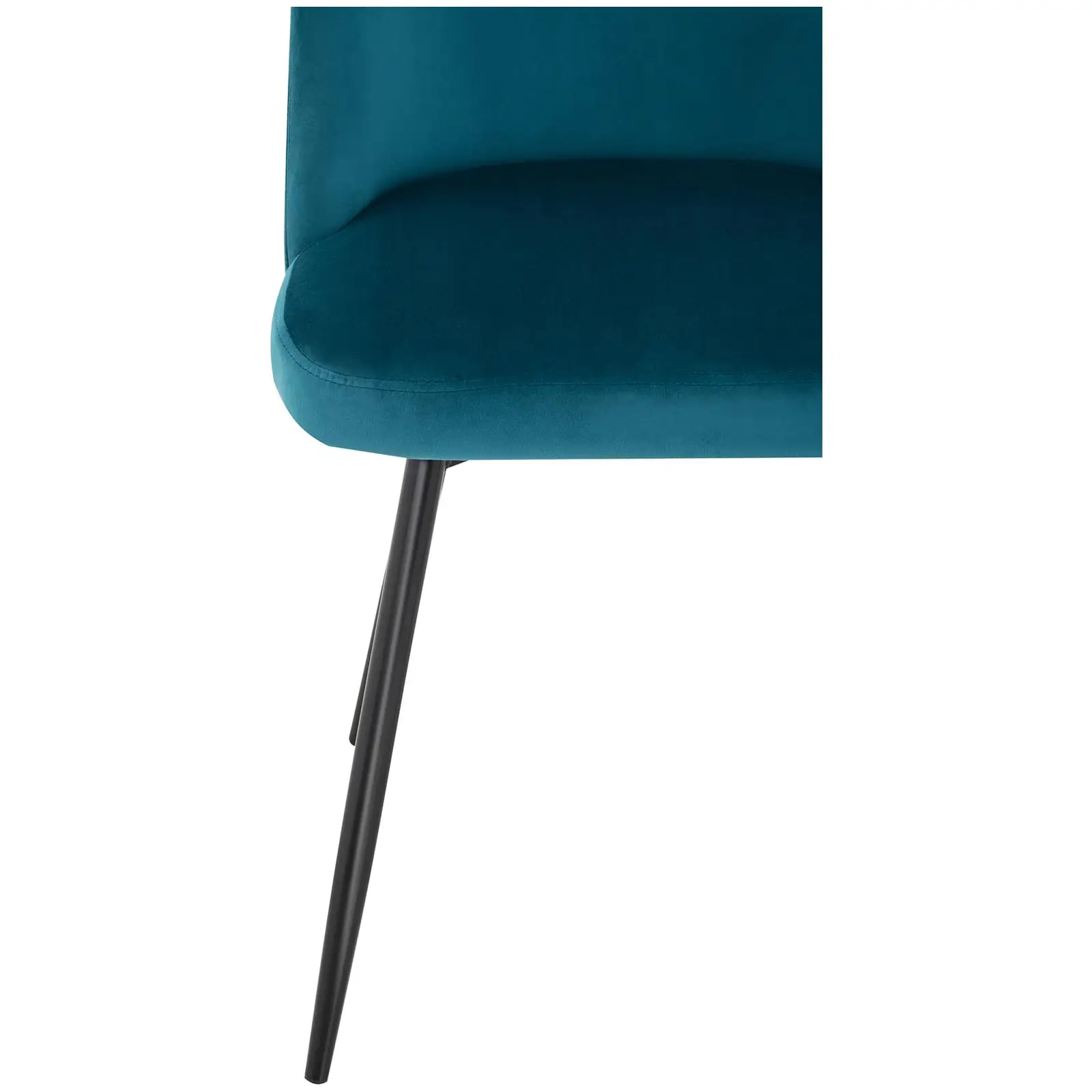 Krzesło tapicerowane - turkusowe - welurowe - 2 szt.