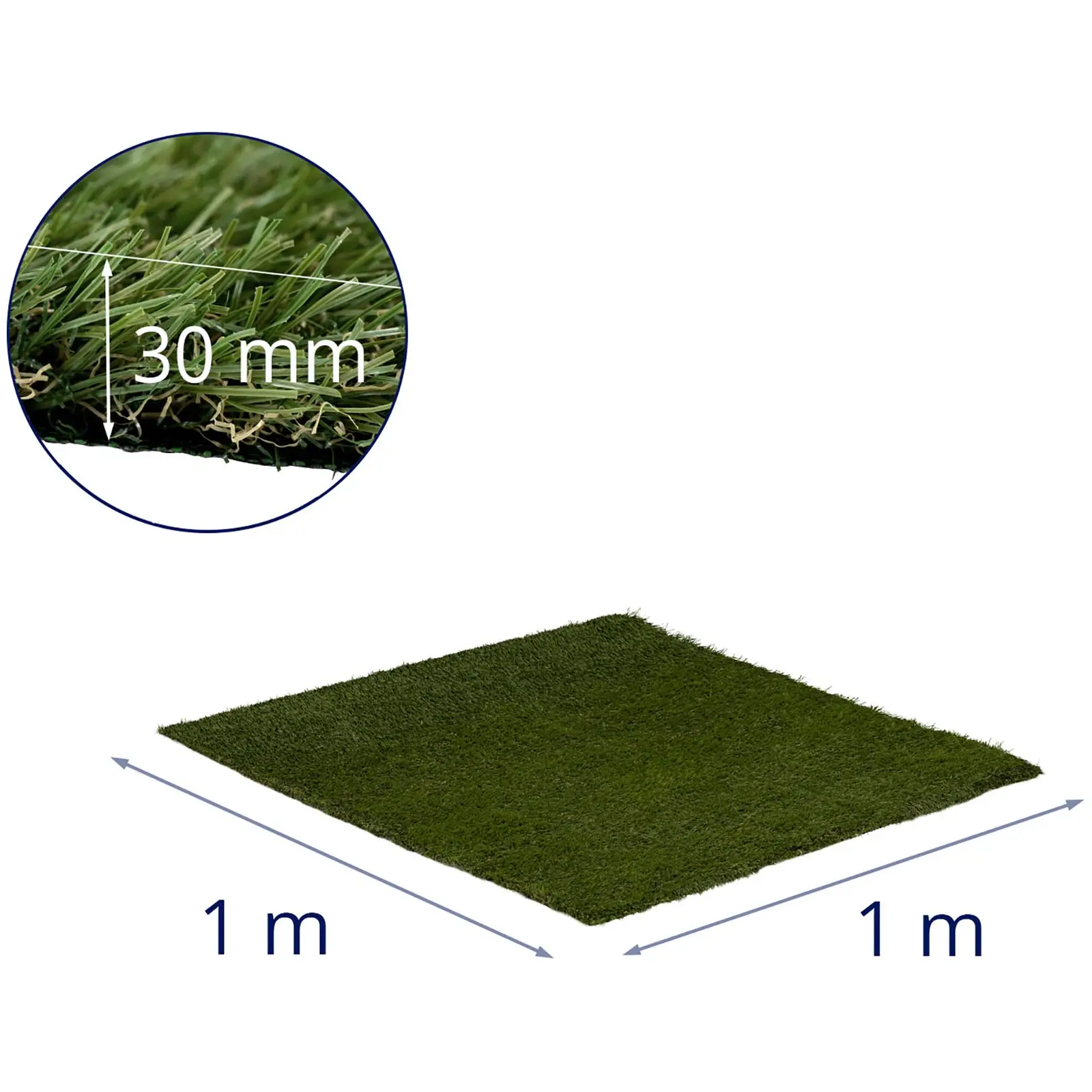 Sztuczna trawa - {100 x 100 cm - wysokość: 30 mm - szybkość ściegu: 20/10 cm - odporność na promieniowanie UV