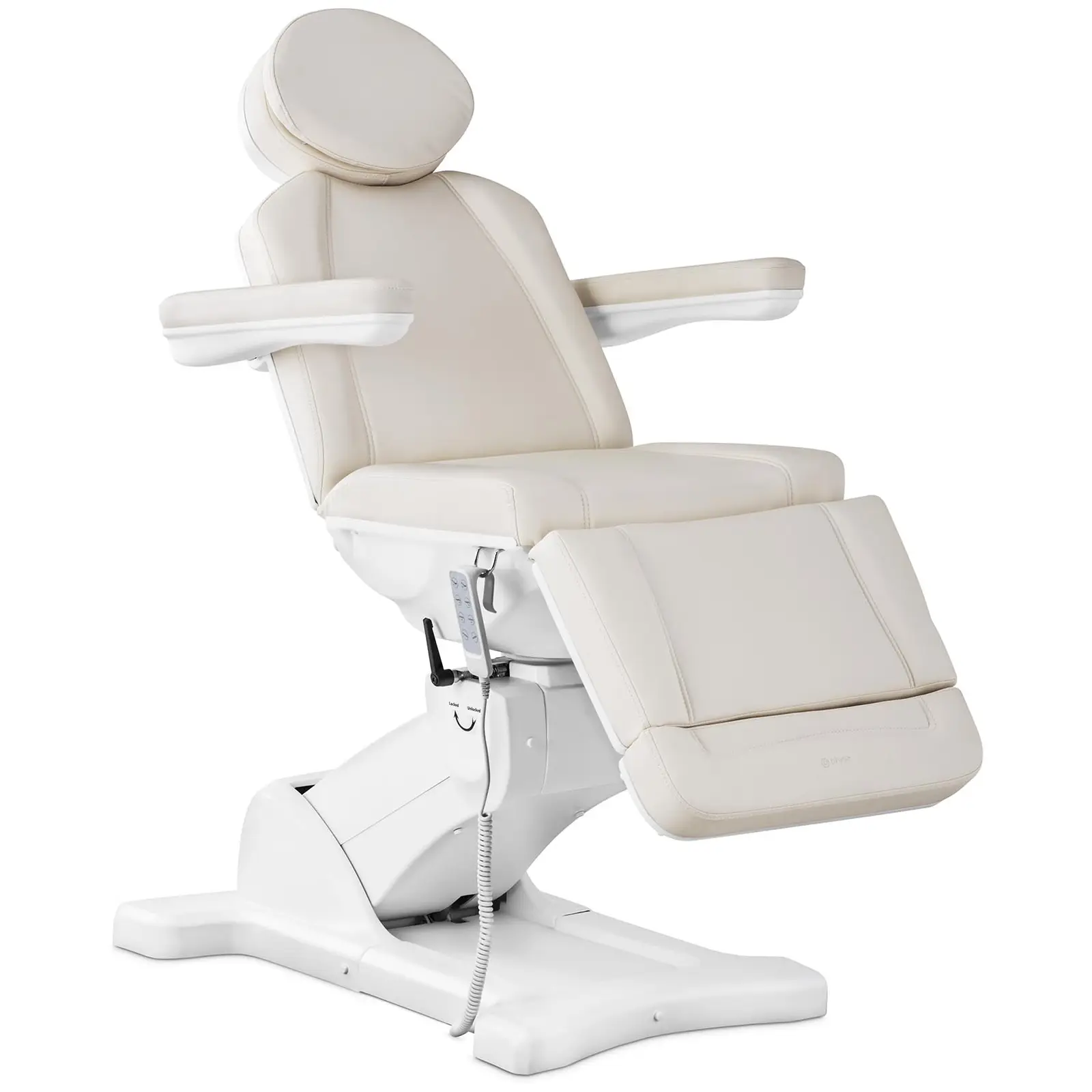 Fotel kosmetyczny elektryczny - 350 W - 150 kg - Ecru, Biały