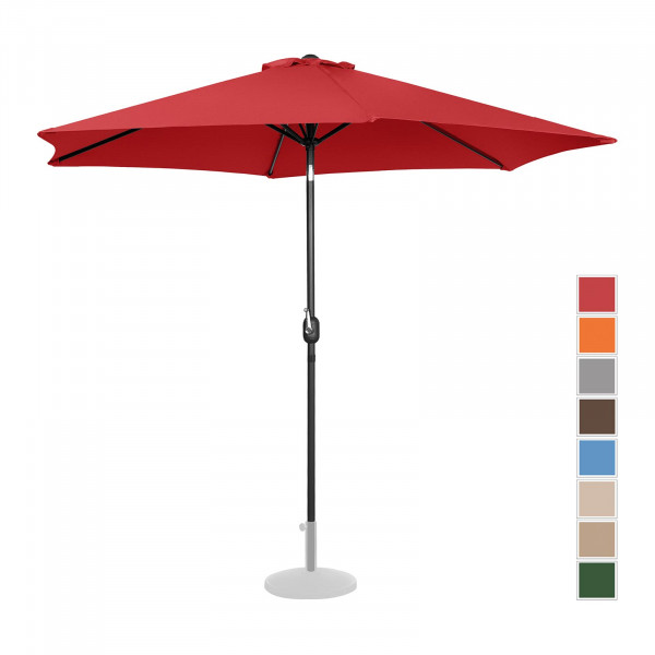 Outlet Parasol ogrodowy - czerwony - sześciokątny - Ø300 cm - uchylny