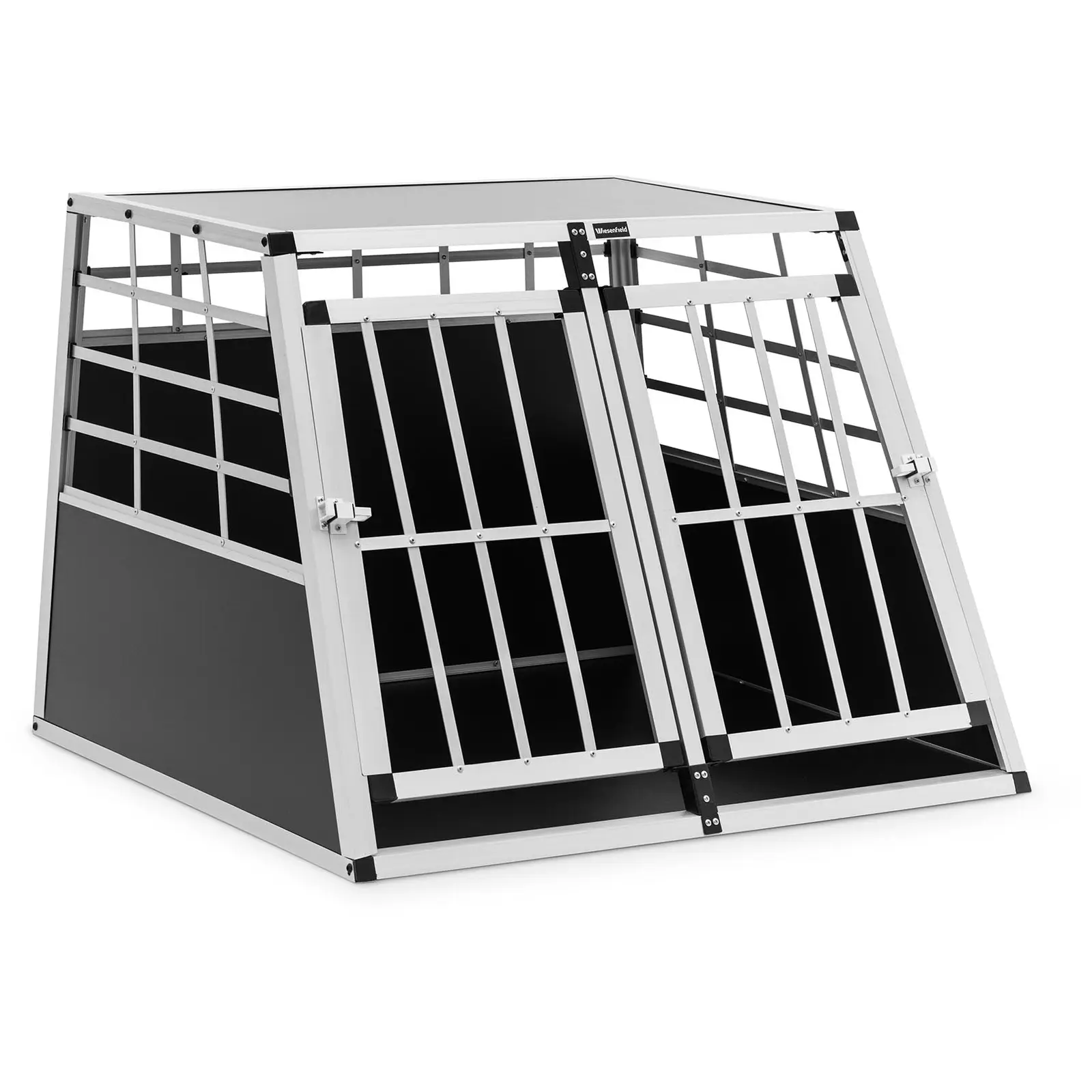 Transporter dla psa - aluminiowy - kształt trapezu - 85 x 95 x 69 cm
