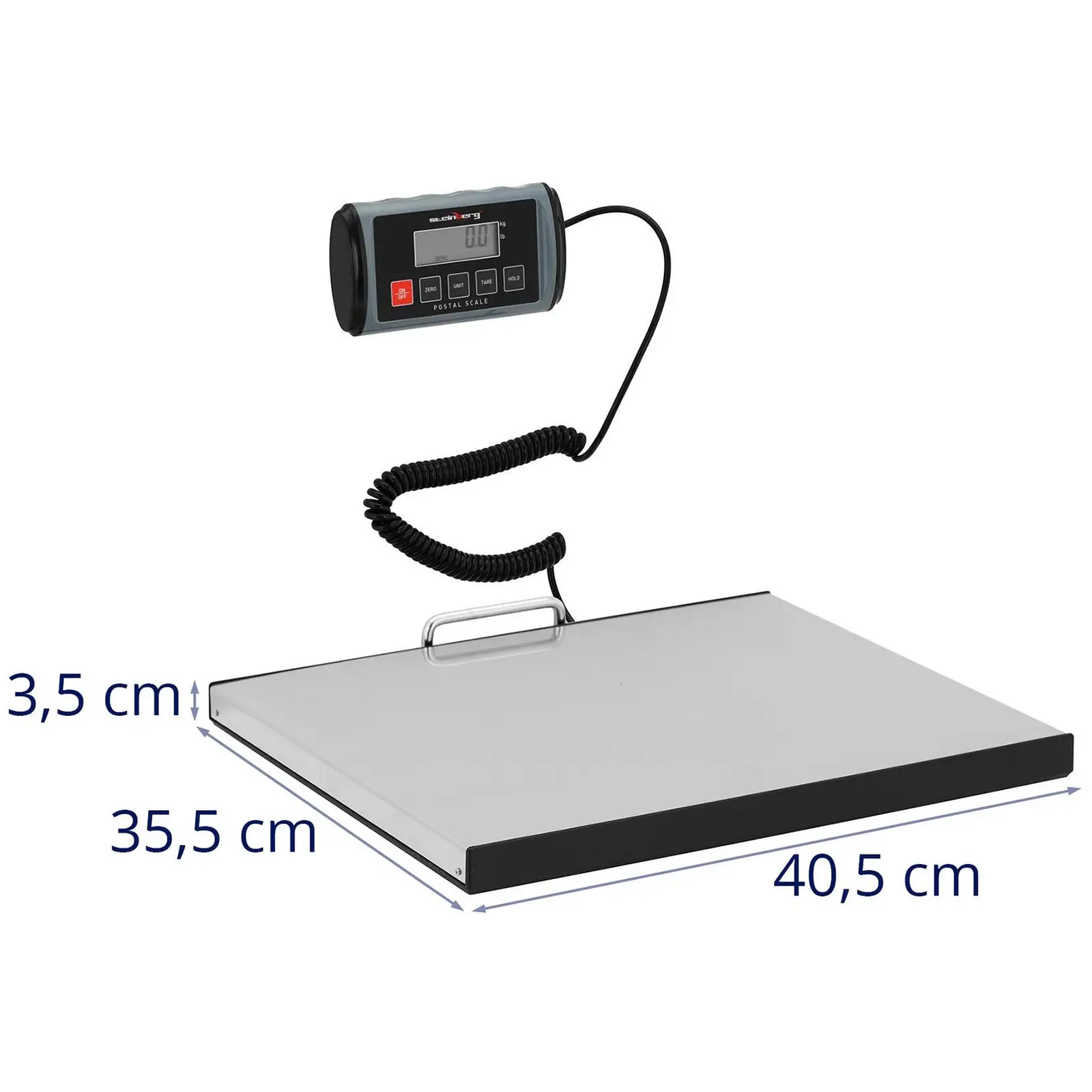 Waga paczkowa - 100 kg / 0,05 kg - 35,5 x 40,5 cm - zewn. wyświetlacz LCD
