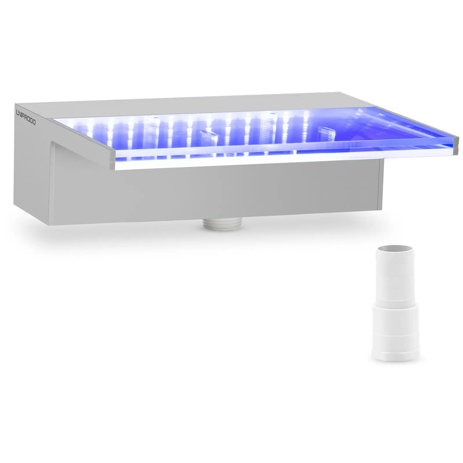 Wylewka wodospadowa - 30 cm - oświetlenie LED - niebieski/biały - wypływ wody 135 mm