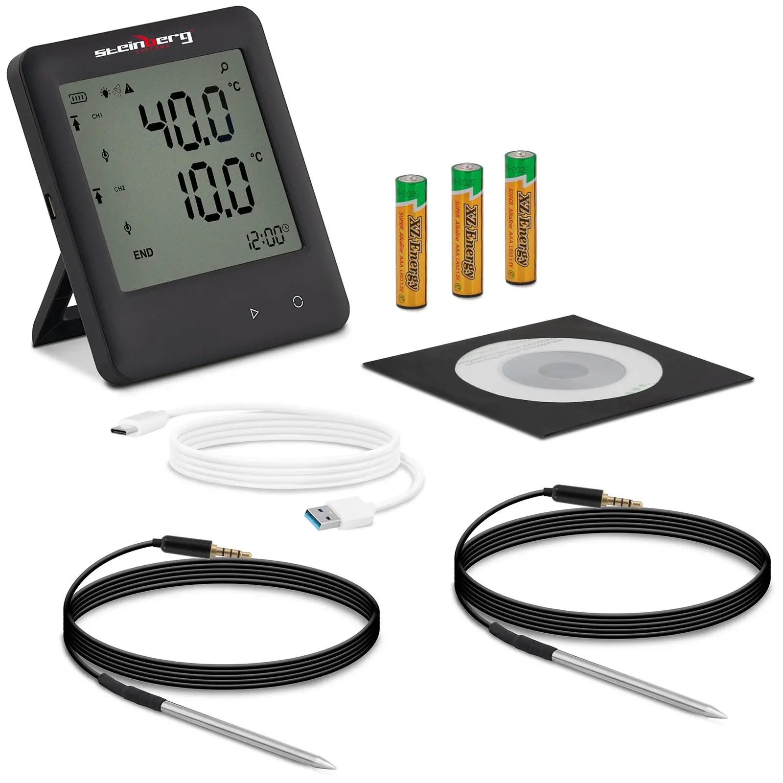 Rejestrator temperatury - od -200 do 250°C - LCD