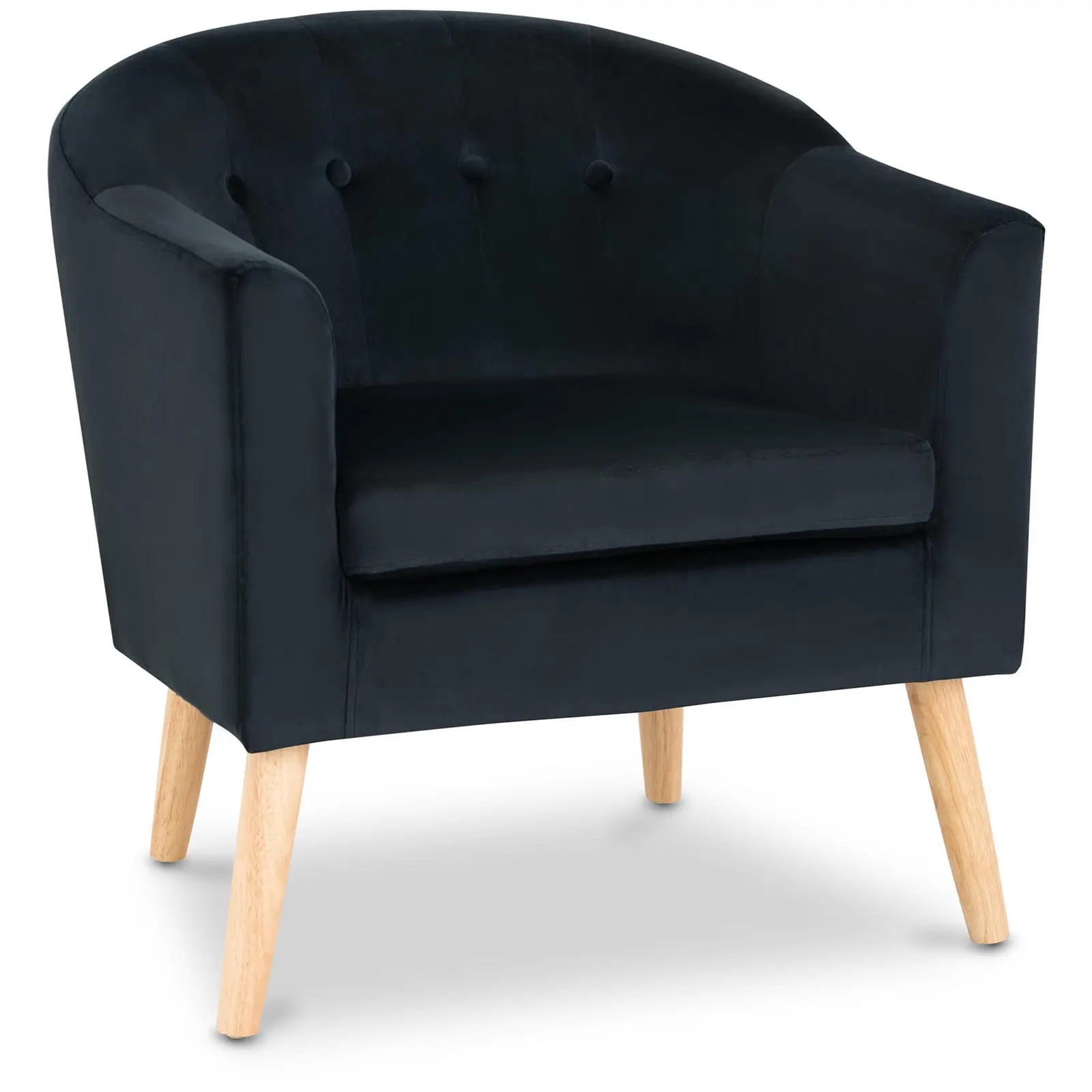 Outlet Krzesło tapicerowane - czarne - welurowe