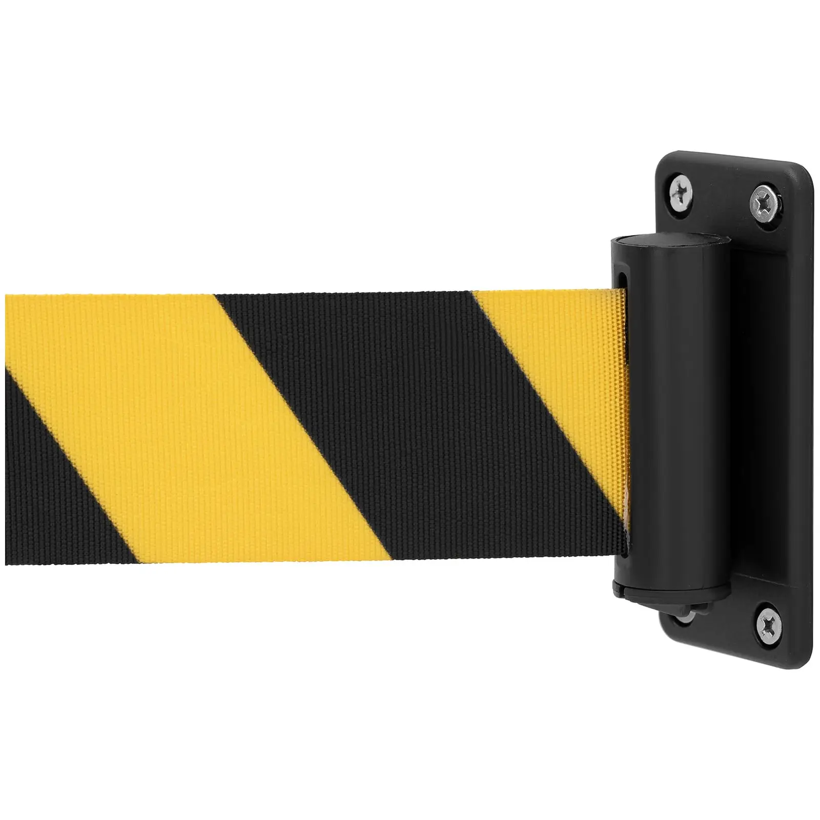 Taśma ostrzegawcza z kasetą z tworzywa sztucznego - żółto-czarna - 2 m