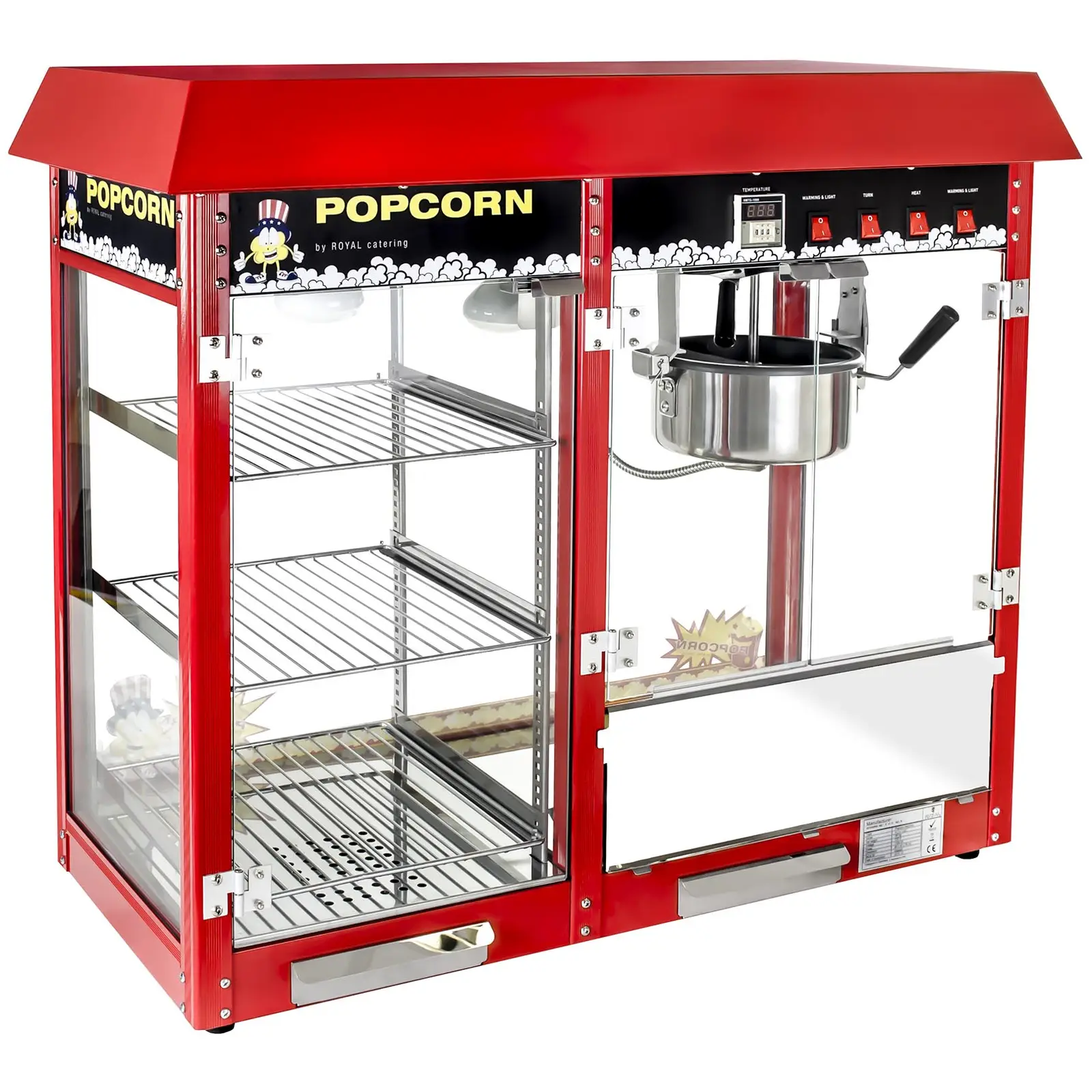 Maszyna do popcornu - witryna grzewcza - czerwona