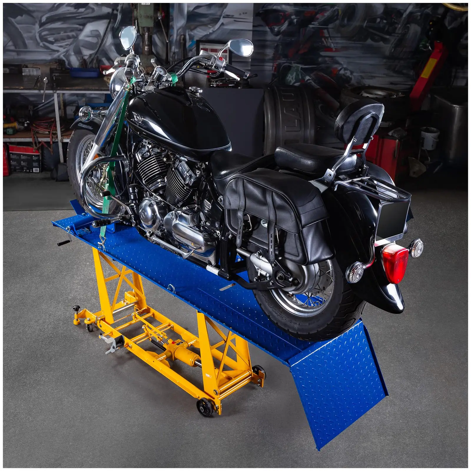 Podnośnik motocyklowy - 450 kg - 190 x 53 cm - najazd