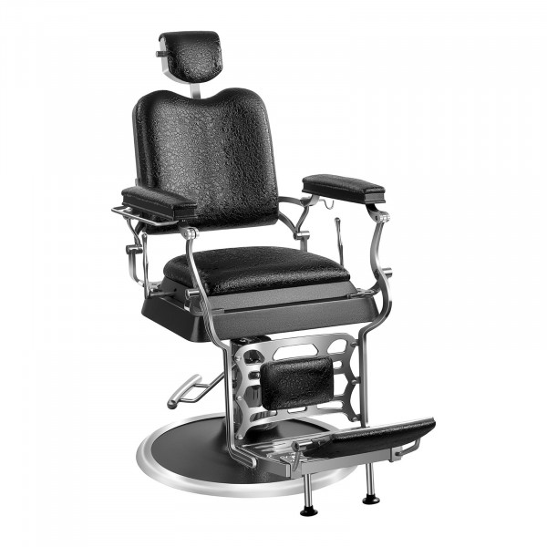 Fotel barberski - 1195-1365 mm - 220 kg - Czarny