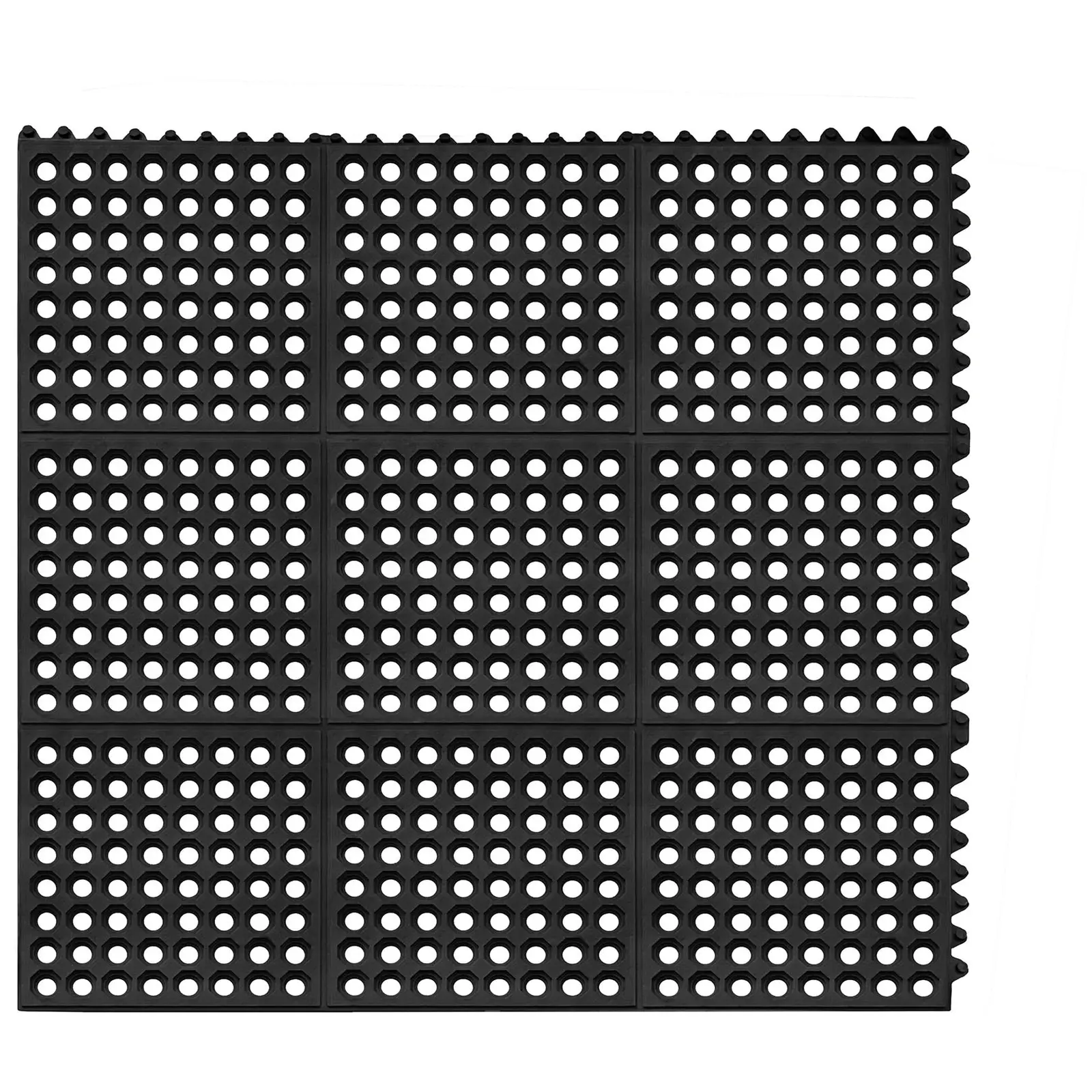 Mata gumowa  - 92 x 92 x 1 cm - czarna