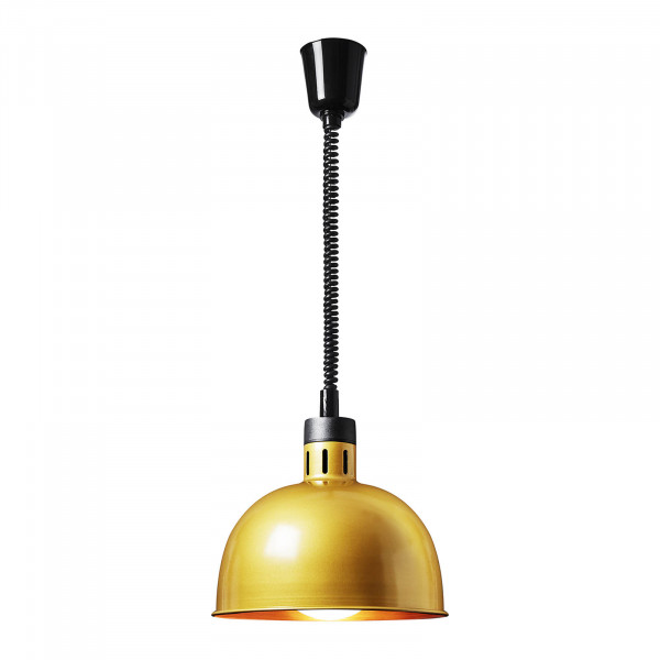Outlet Lampa grzewcza do potraw - jasnozłota - 29 x 29 x 29.5 cm - Royal Catering - stal - regulowana wysokość