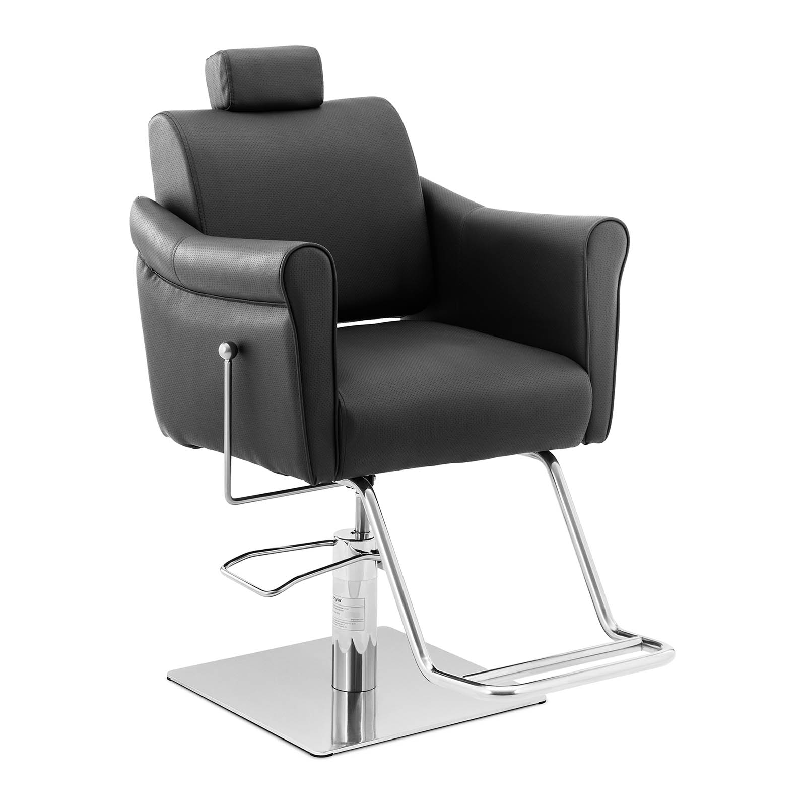 Fotel fryzjerski z podnóżkiem - 1020 - 1170 mm - 200 kg - czarny, srebrny