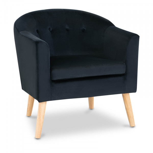 Outlet Krzesło tapicerowane - czarne - welurowe