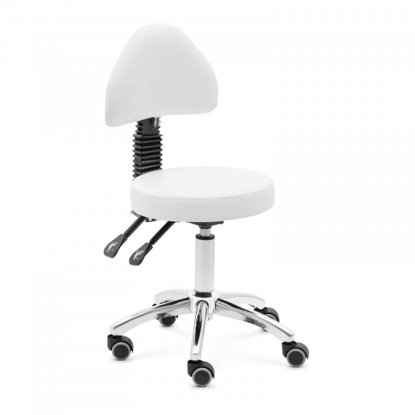 Krzesło kosmetyczne - 48 - 55 cm - 150 kg - białe