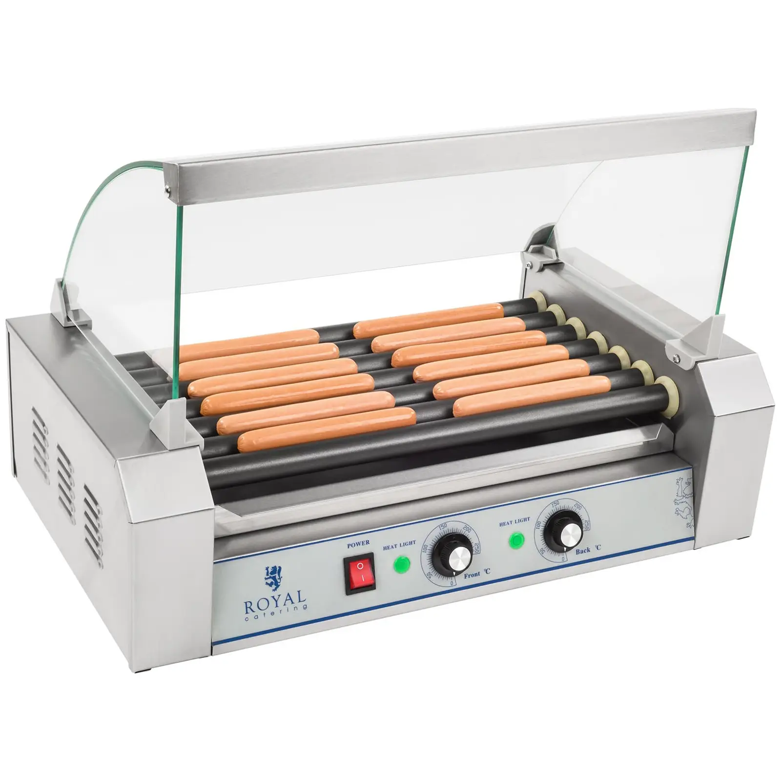 Roller grill - urządzenie do hot-dogów - 1400 W - 12 parówek