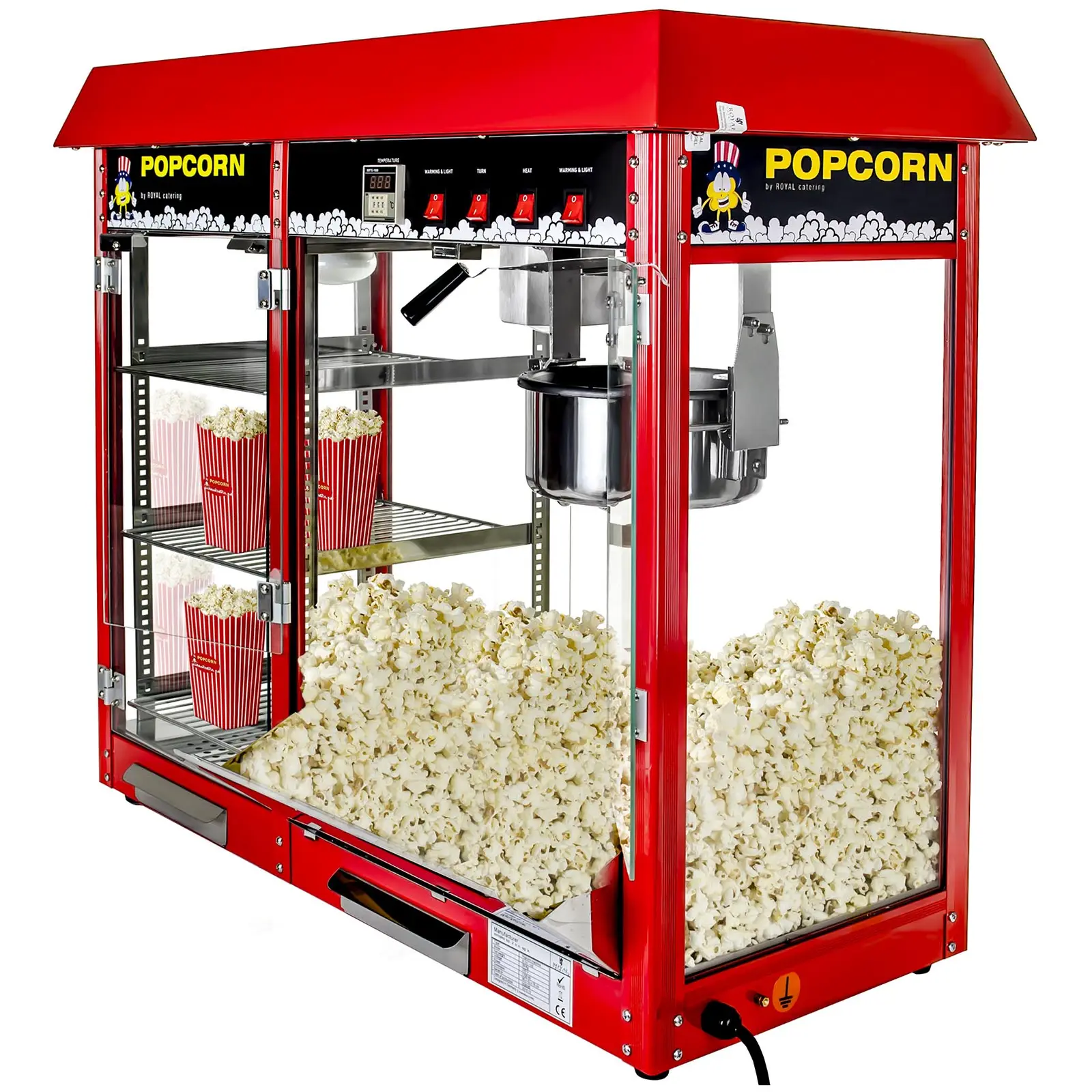 Maszyna do popcornu - witryna grzewcza - czerwona