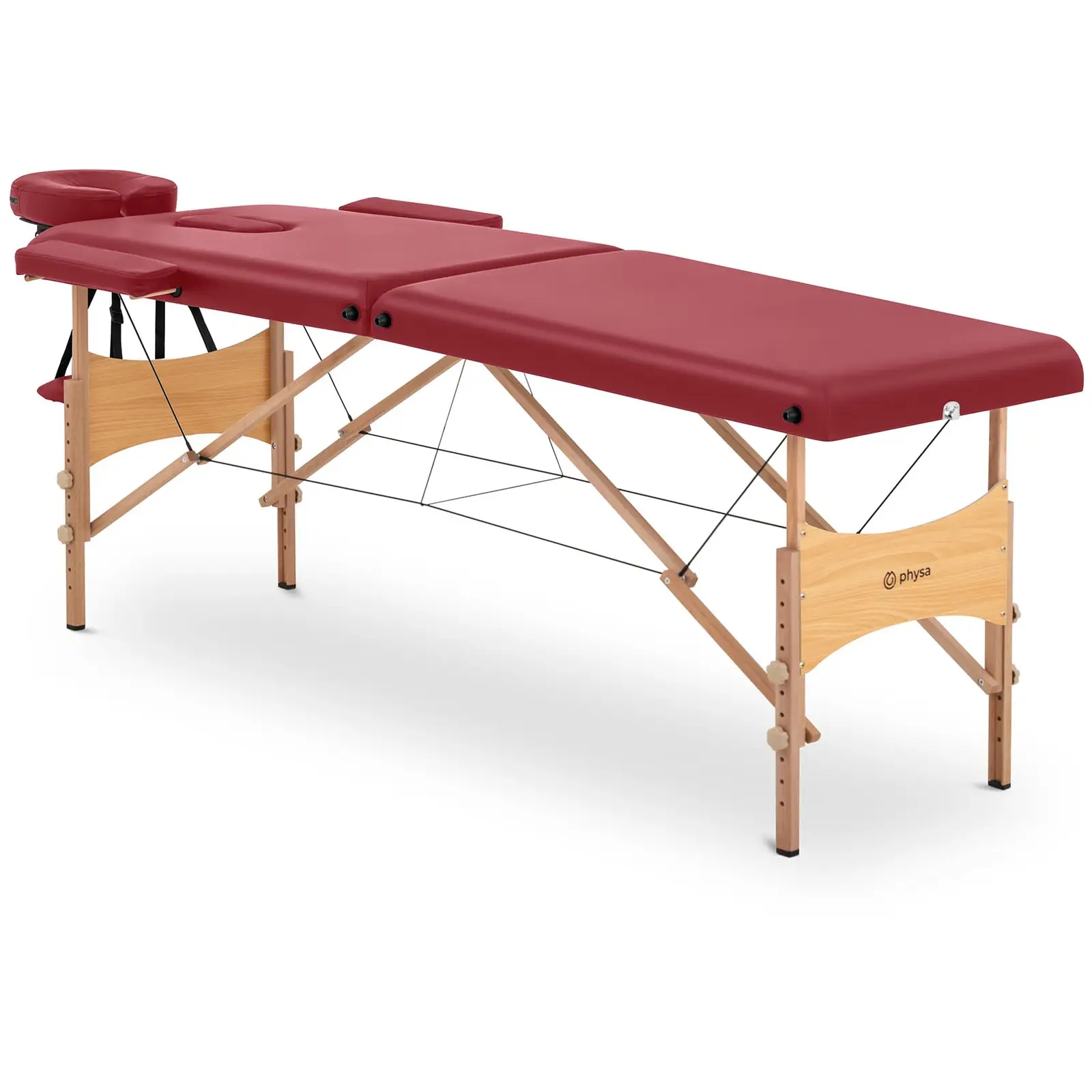 Składany stół do masażu - 185 x 60 x 63-86 cm - 227 kg - Czerwony