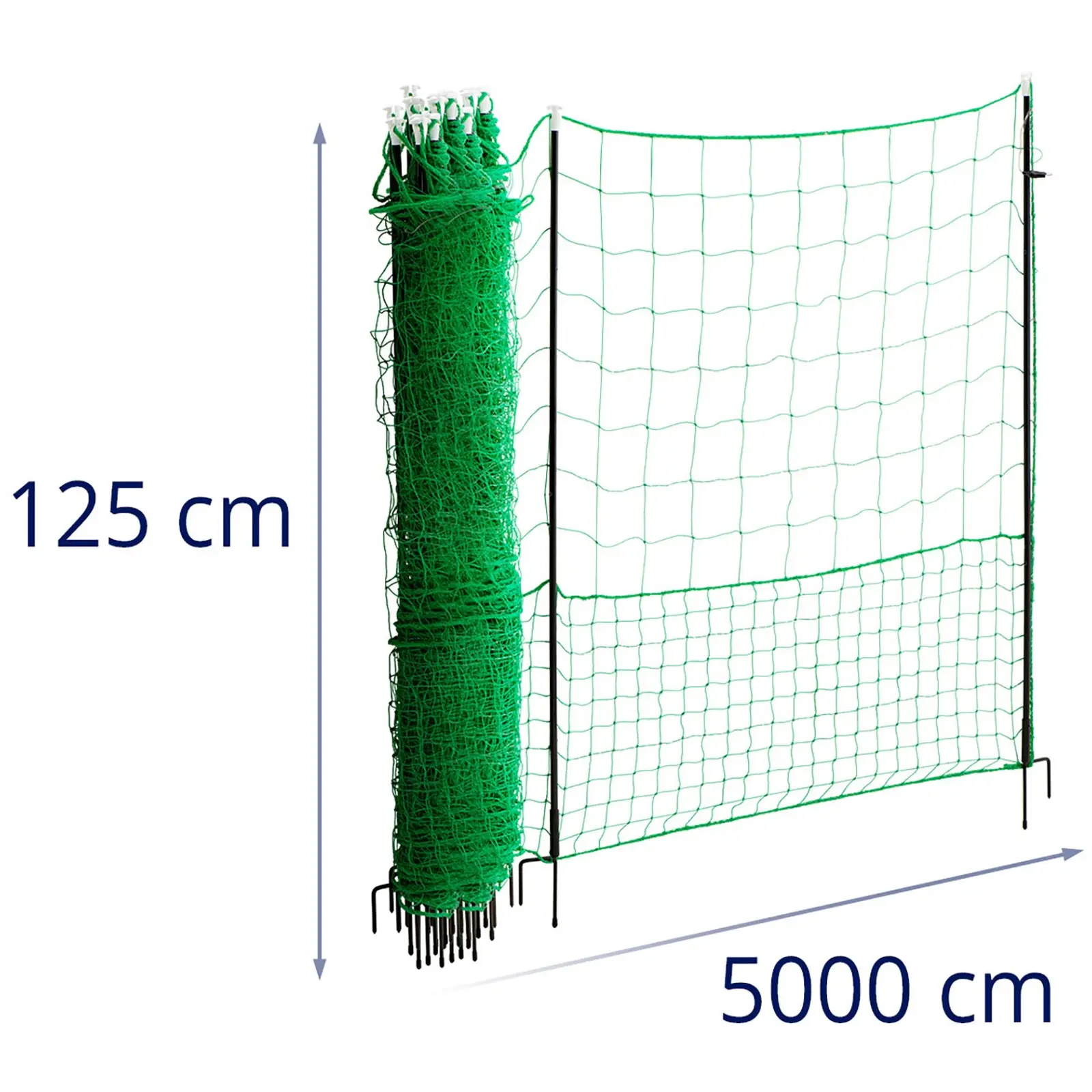 Ogrodzenie dla kur - wysokość 125 cm - długość 50 m - elektryzujące