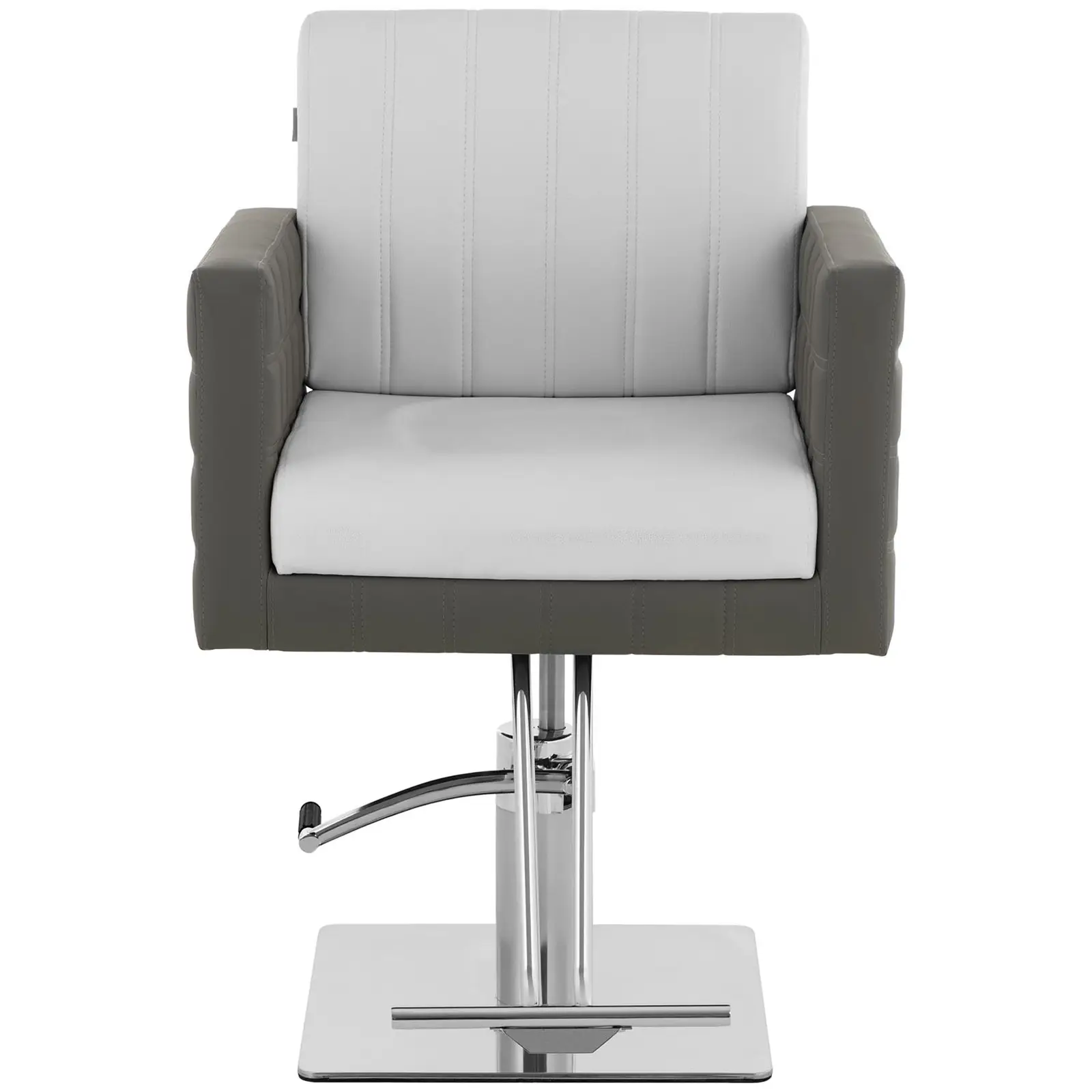 Fotel fryzjerski z podnóżkiem - 570-720 mm - 150 kg - Szary, Biały
