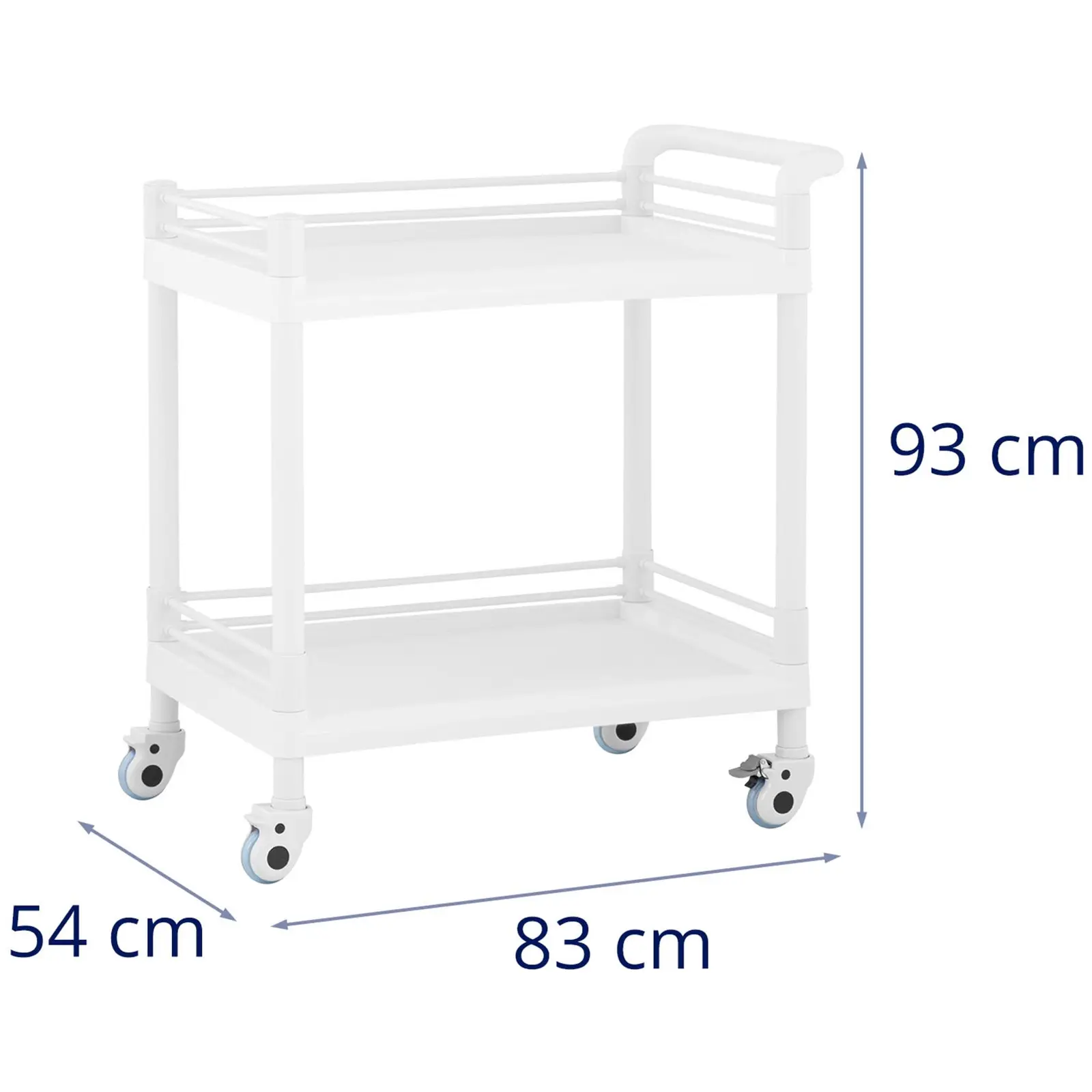Wózek laboratoryjny - 2 półki po 65 x 47 x 5 cm - 40 kg