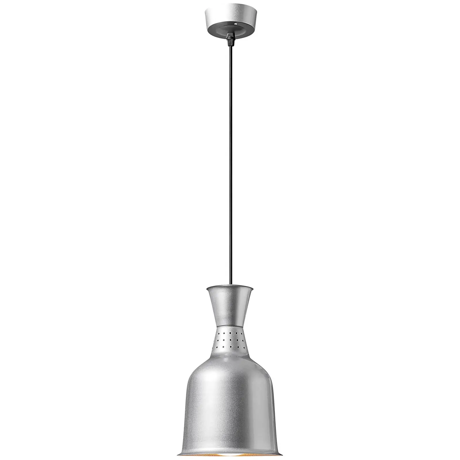 Lampa grzewcza do potraw - srebrna - 18.5 x 18.5 x 28.5 cm - Royal Catering - stal