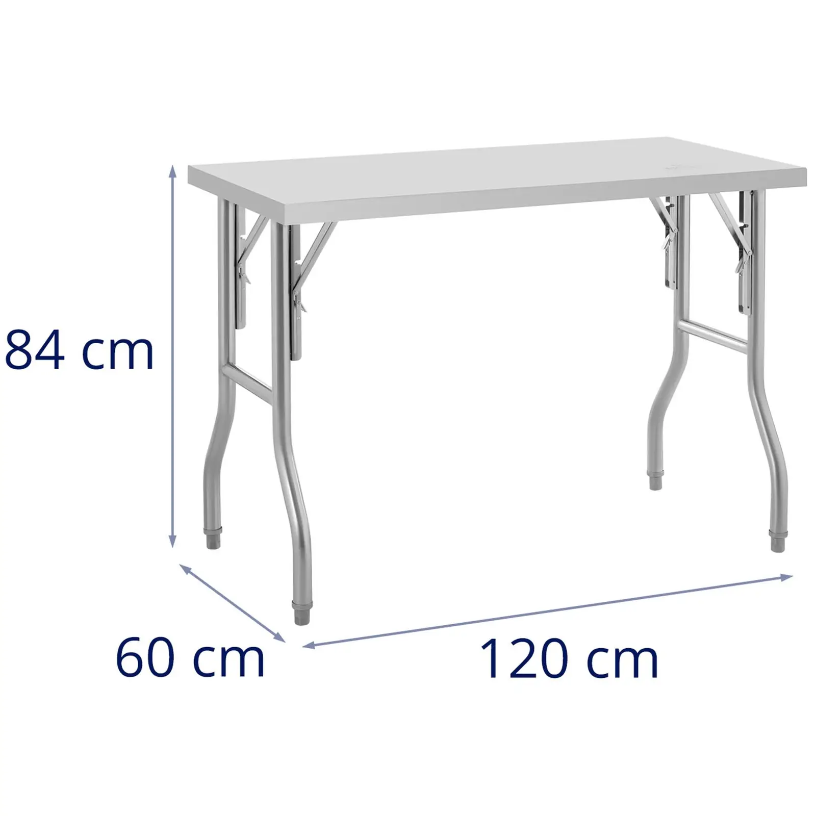 Stół składany ze stali nierdzewnej - 120 x 60 cm - 100 kg - Royal Catering